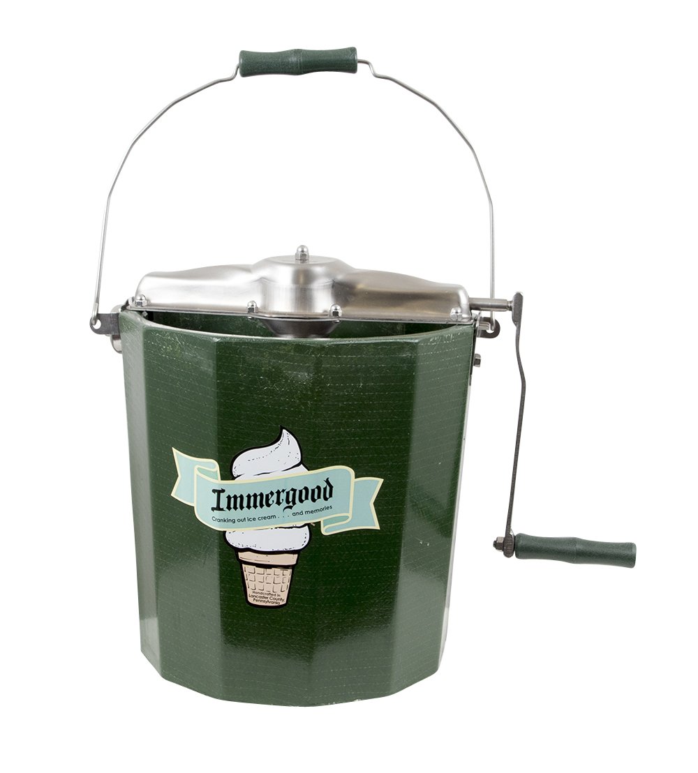Premium 4 Quart Stainless Steel Ice Cream Maker with Hand Crank - Perfect for Homemade Gelato, Sorbet & Frozen Yogurt at Home Parties & Outdoor Picnics