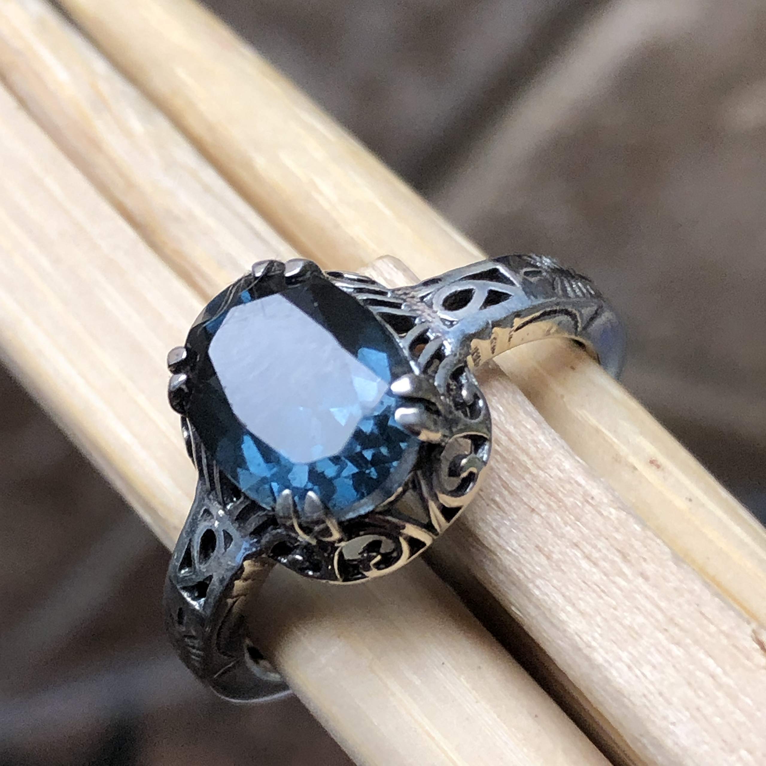2ct London Blue Topaz 925 Sterling Silver Engagement Ring for Women - Size 6, 8, 9 - Natural Gemstone Wedding Band, Anniversary Gift for Her - Perfect for Proposals, Bridal Jewelry & Special Occasions