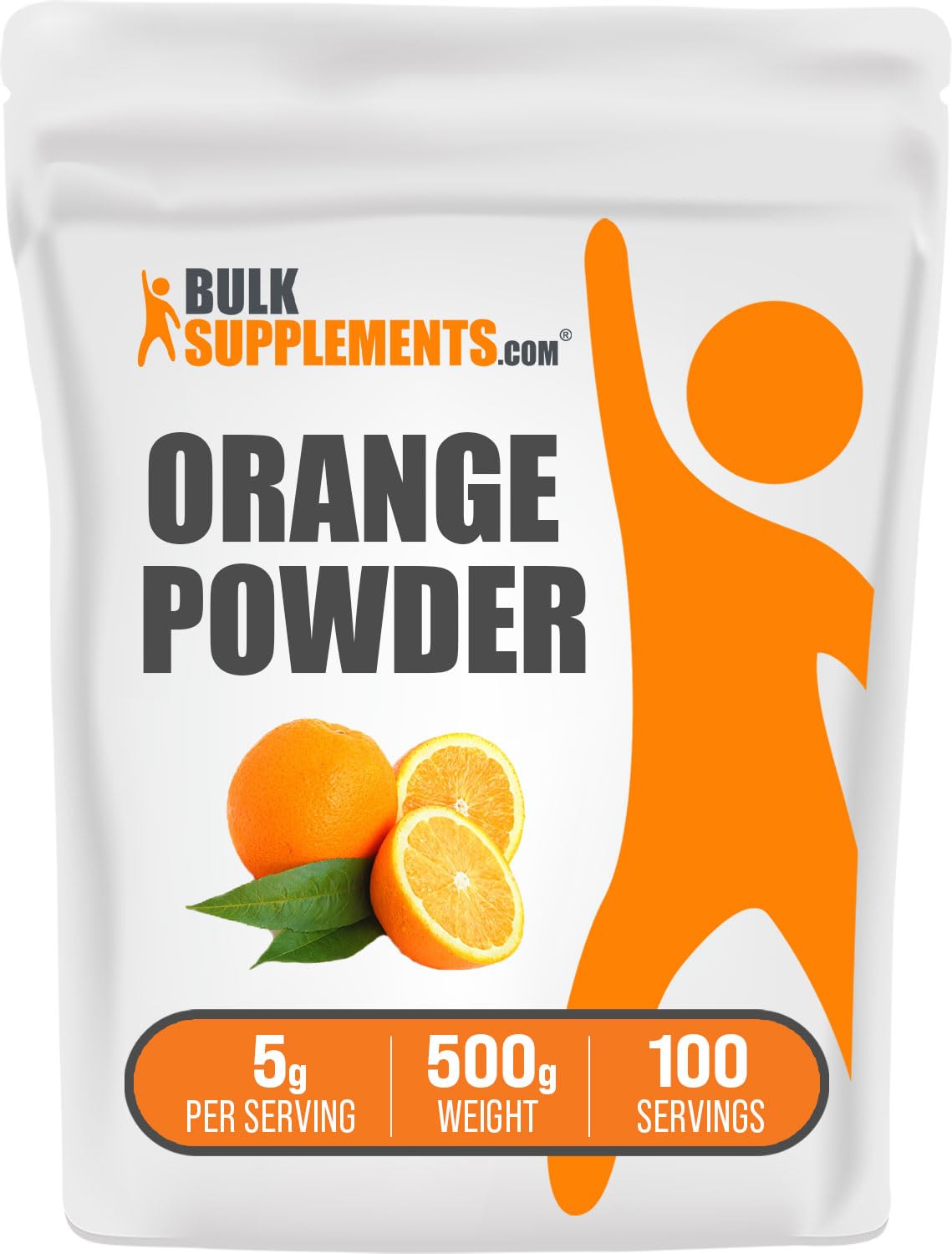 BulkSupplements Pure Orange Powder - 100% Natural Orange Fruit Powder Supplement, Rich in Vitamin C & Antioxidants, Gluten Free, Non-GMO, 500g (1.1 lb) - Perfect for Smoothies, Baking & Healthy Drink Mixes
