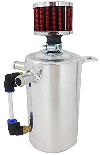 High-Performance R2505 Fabricated Aluminum Oil Catch Tank Breather (1.0 Pint/17Oz) - Universal Fit for Cars, Trucks & Motorcycles - Reduces Engine Sludge & Improves Performance