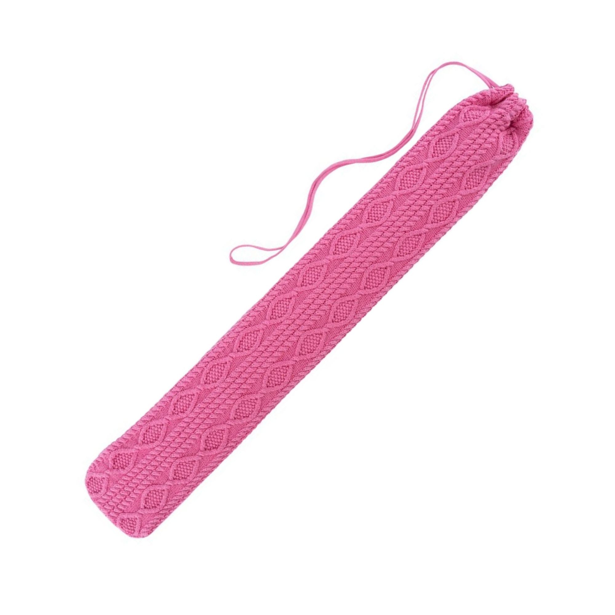 2.5L Long Hot Water Bottle with Pink Cable Knit Cover - Soothing Pain Relief for Period Cramps, Back Pain & Cold Nights - Perfect for Home, Office & Bed Use