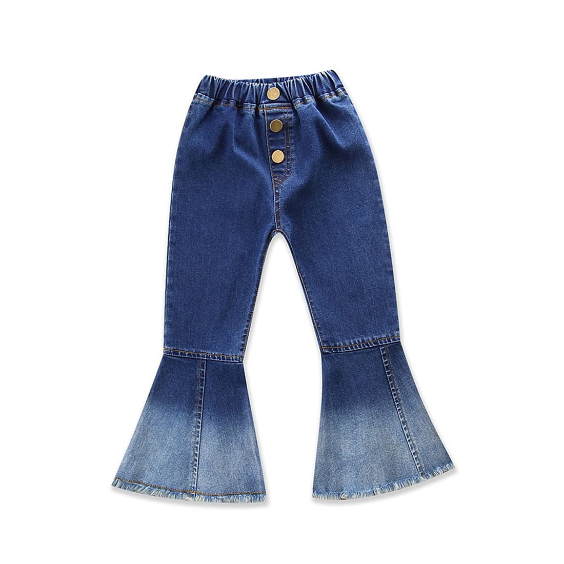 Toddler Girls Flared Jeans with Ruffles - High Waist Bell Bottom Denim Pants for Baby Girls | Wide Leg Stretchable Jeans for Spring & Fall Outfits | Perfect for Playdates, Preschool & Family Photos