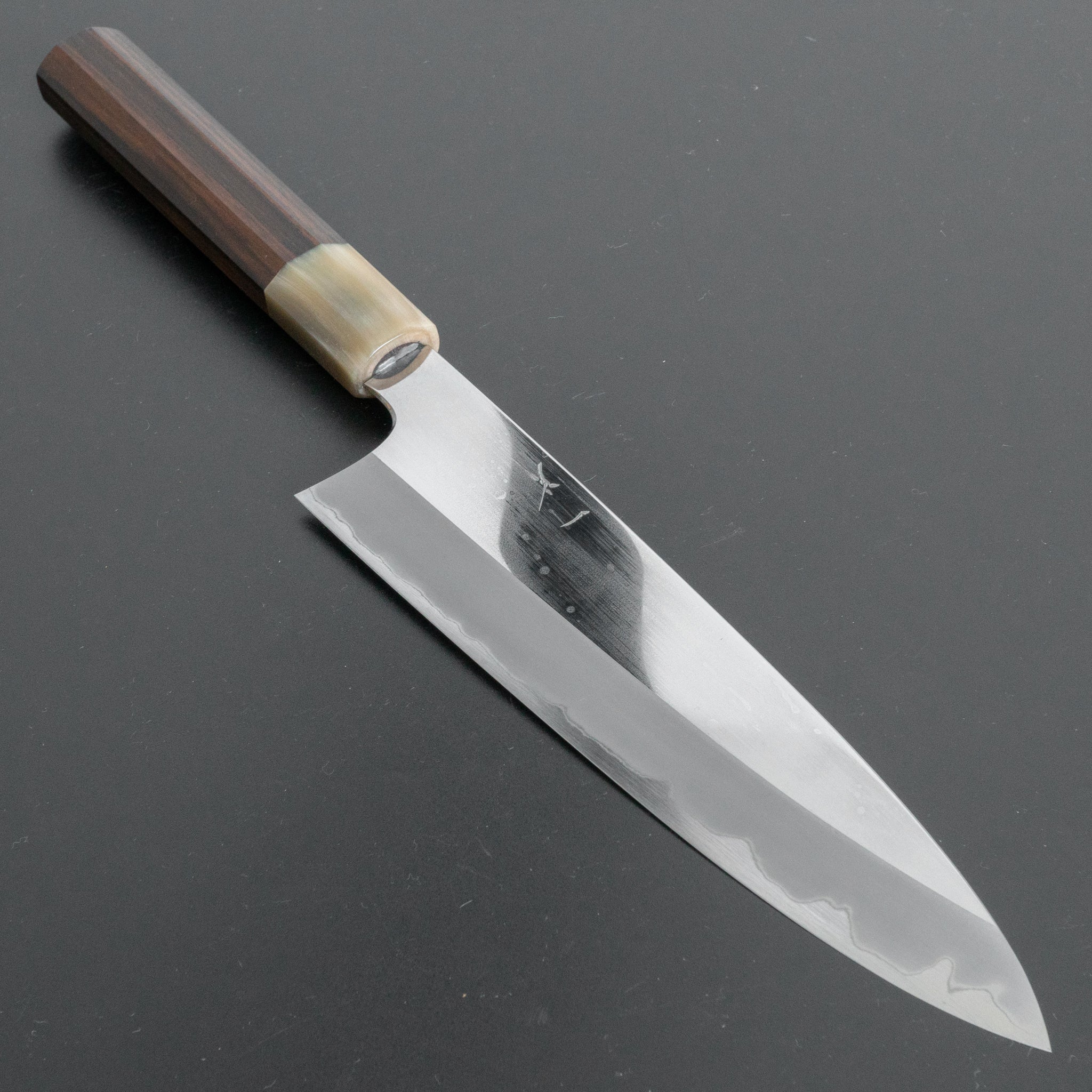 Hitohira Togashi White #1 Stainless Clad Gyuto 210mm Japanese Chef Knife - Taihei Makassar Ebony Handle (Mirror Polished) - Perfect for Sushi, Sashimi & Precision Cutting