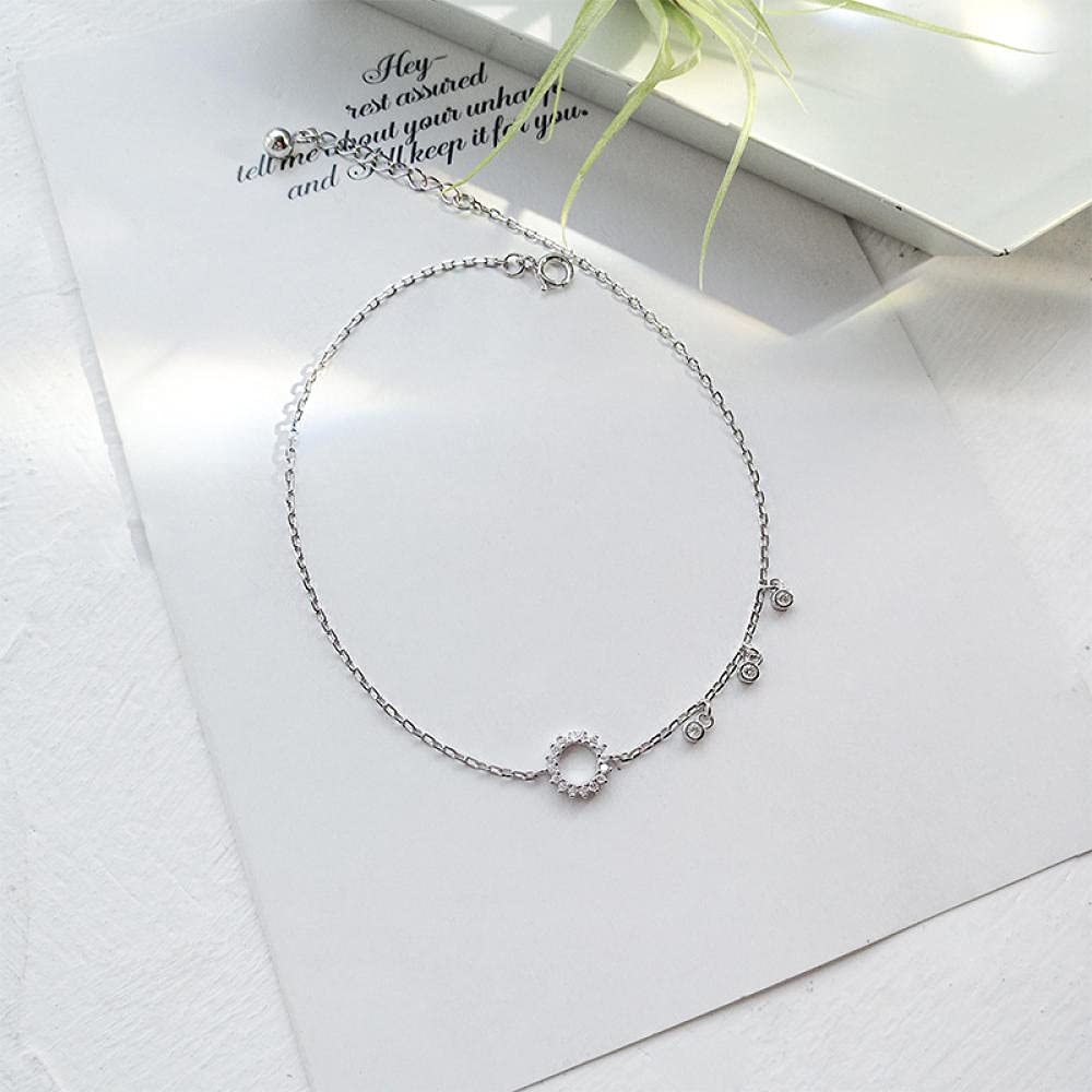 925 Sterling Silver Ankle Bracelet with Star Charm - Dainty Adjustable Foot Chain for Women - Perfect for Beach, Summer Outfits & Boho Style