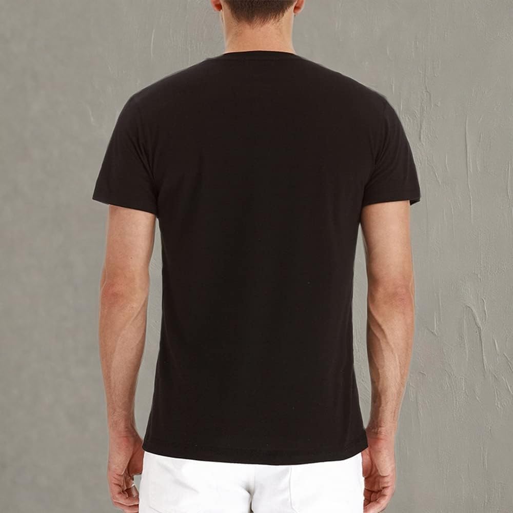 Men's Casual Short Sleeve Henley Shirt - Breathable Cotton Button-Up T-Shirt with Chest Pocket | Perfect for Summer Outings, Beach Trips and Casual Wear