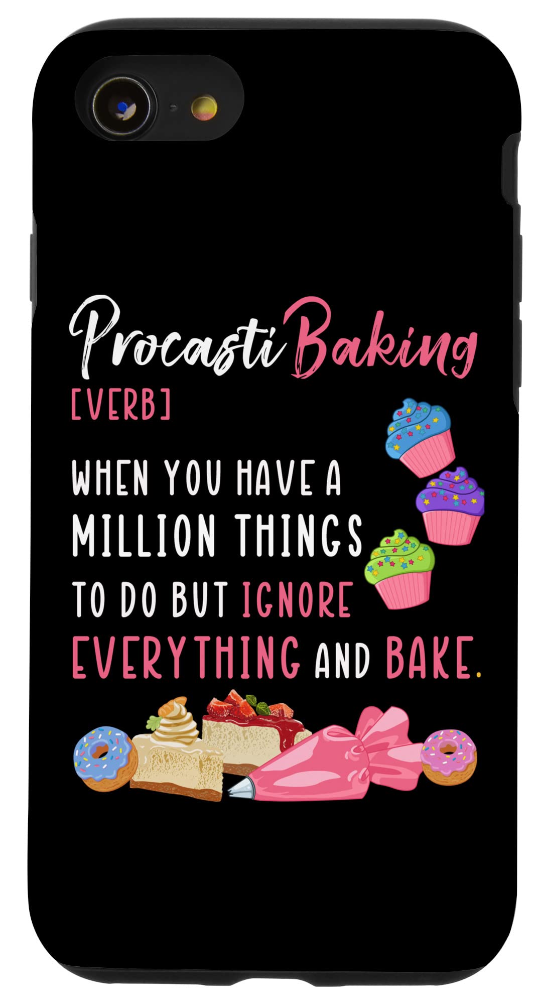iPhone SE (2020) / iPhone 7 / iPhone 8 Pro Protective Case - Funny Women Cooking & Baking Design - Perfect Gift for Chefs & Bakers - Kitchen, Home & Office Use