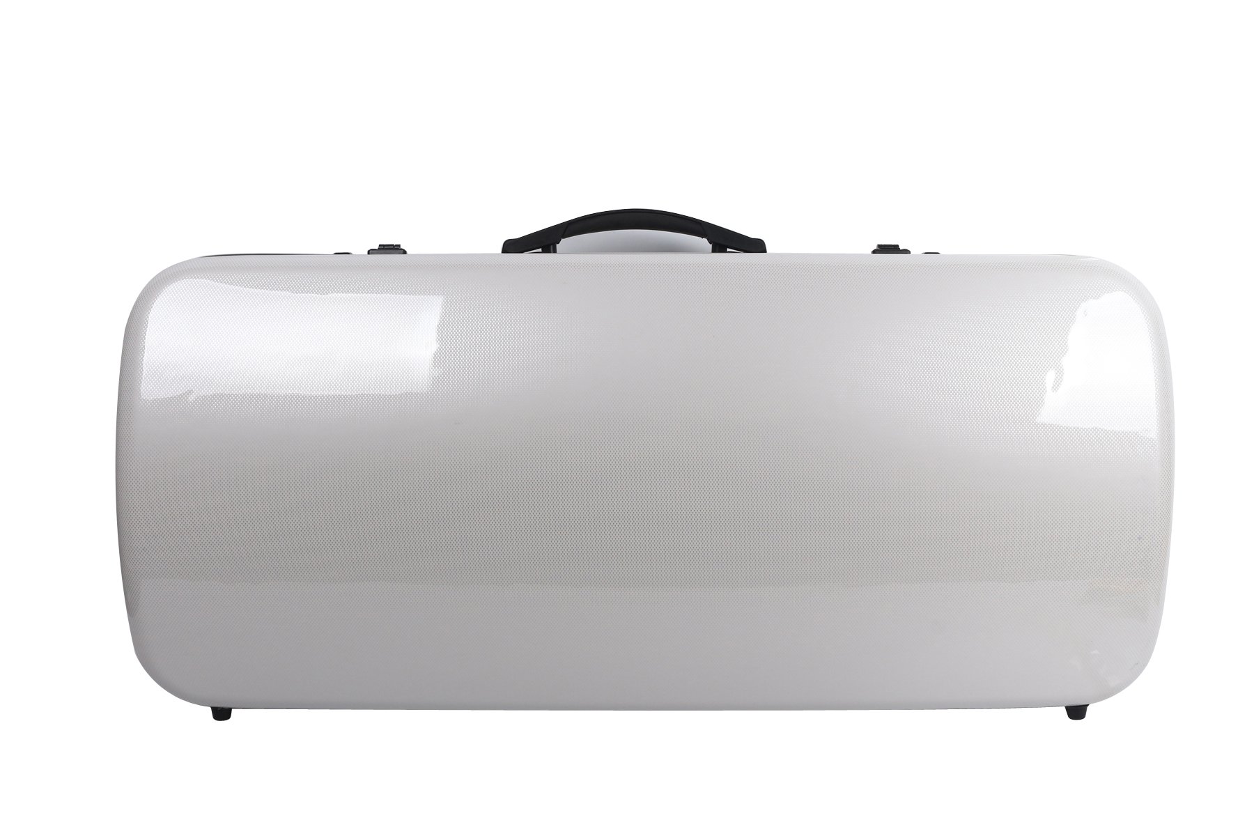 Yinfente Double Violin/Viola Case - Carbon Fiber 4/4 Full Size Black & White (White) - Durable Protection for Musicians | Perfect for Travel & Performances