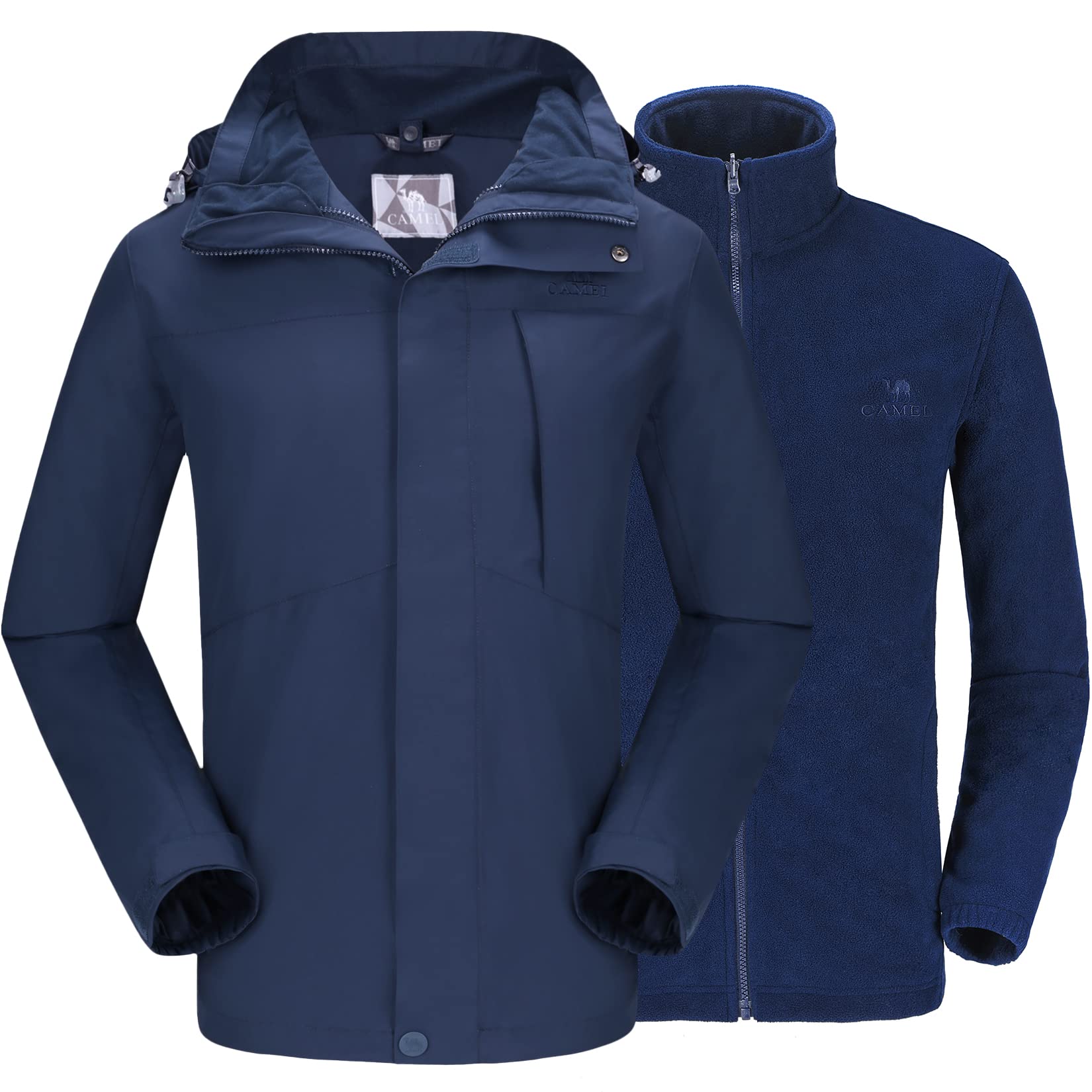CAMELSPORTS Men's 3-in-1 Waterproof Ski Jacket - Winter Snow Jacket with Hood, Windproof Rain Coat for Mountain Climbing & Outdoor Activities | Perfect for Skiing, Snowboarding & Cold Weather Adventures