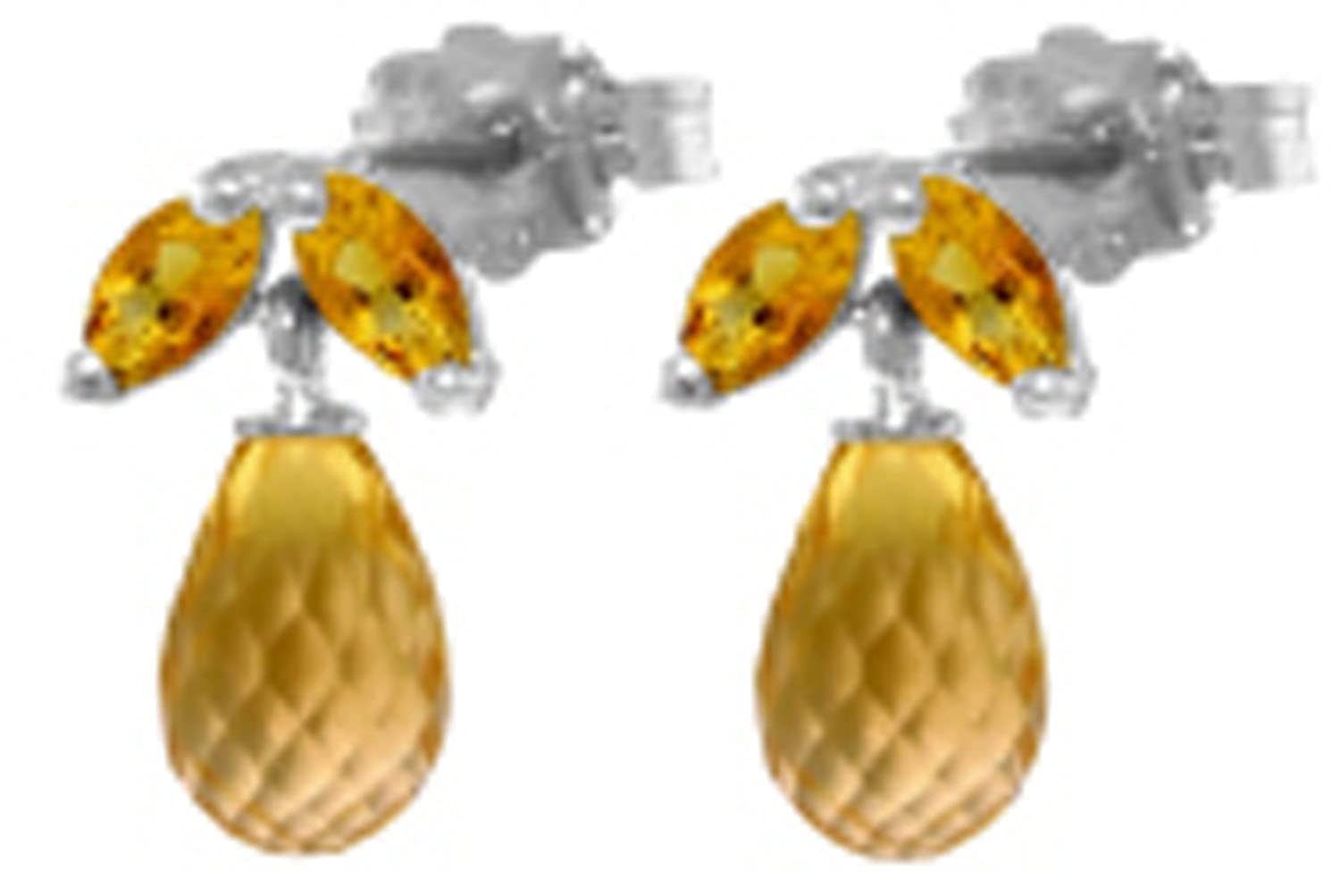 14K Solid Gold Citrine Stud Earrings for Women | GG Galaxy Gold Collection | Elegant Everyday & Party Jewelry Gift
