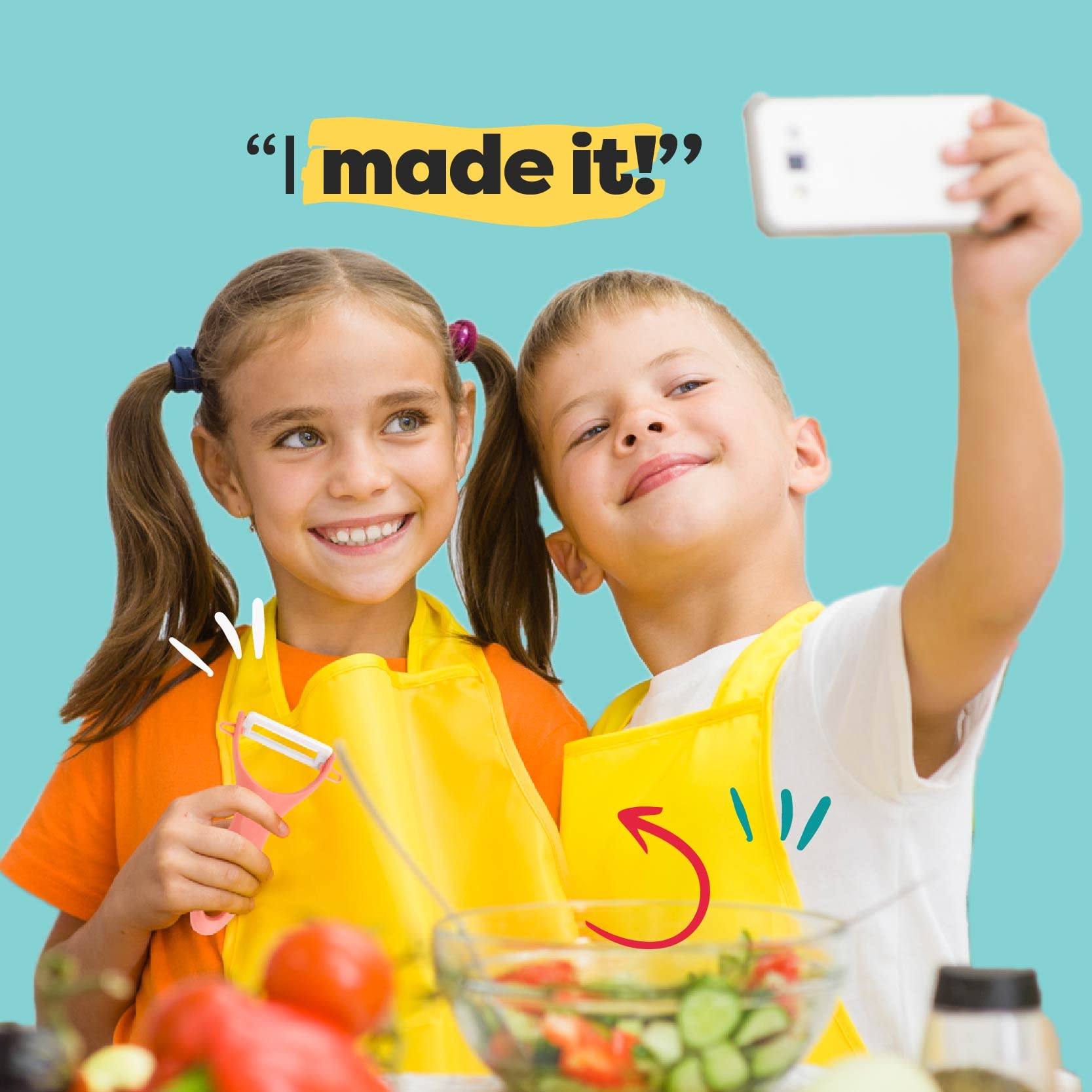 Kid-Safe Plastic Knives Set for Real Cooking - BPA Free, Dishwasher Safe with Blunt Tip & Cutting Board - Perfect for Kids Baking, Fruit Cutting & Kitchen Learning Activities