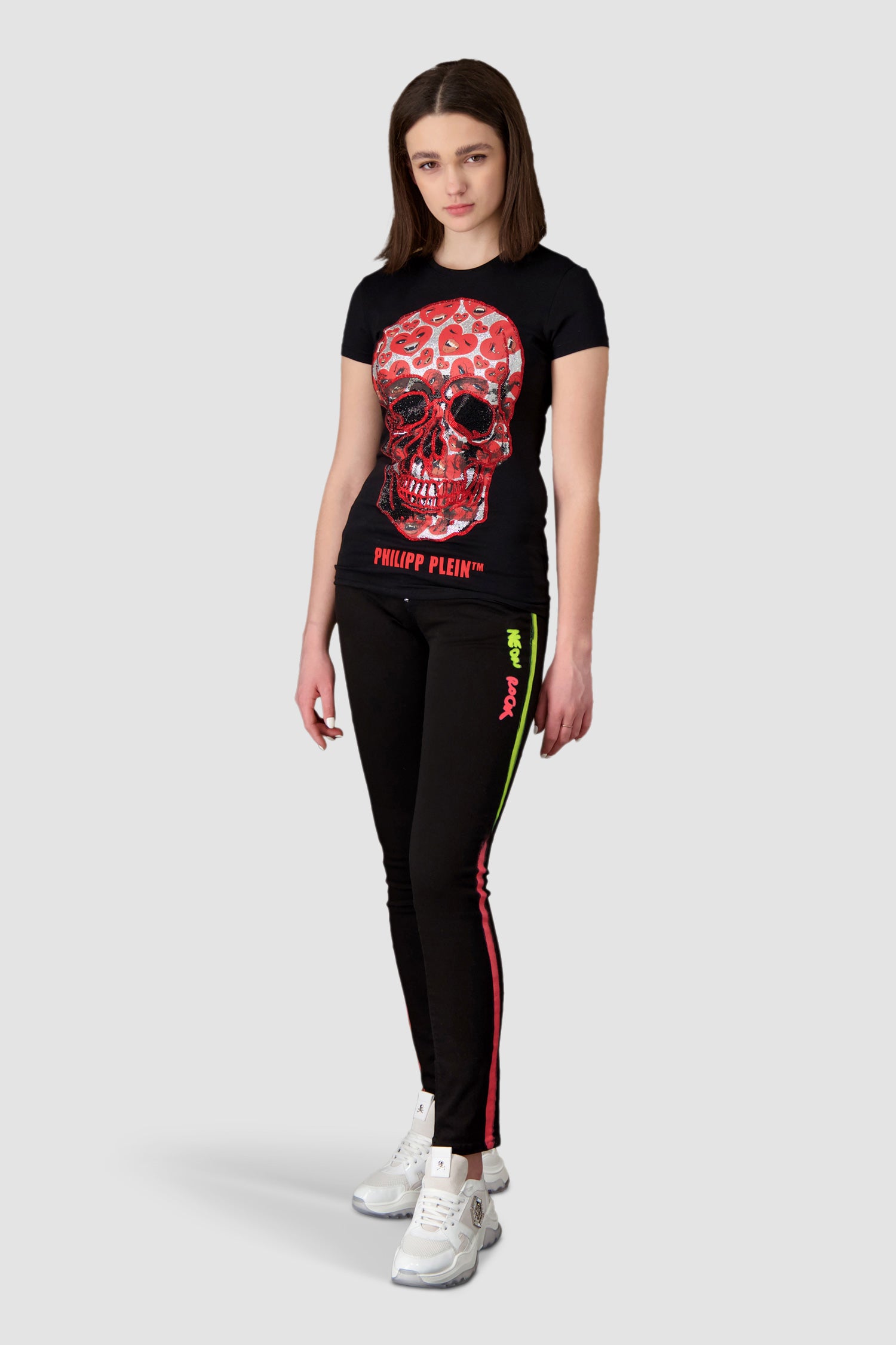 Philipp Plein Black Round Neck Short Sleeve Skull Graphic T-Shirt for Men - Stylish Casual Wear for Street Fashion & Night Out