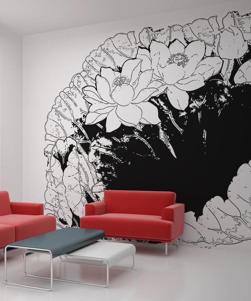 Floral Vinyl Wall Decal Sticker - Removable Flower and Leaf Design for Home Decor - Perfect for Living Room, Bedroom, Nursery & Office Walls