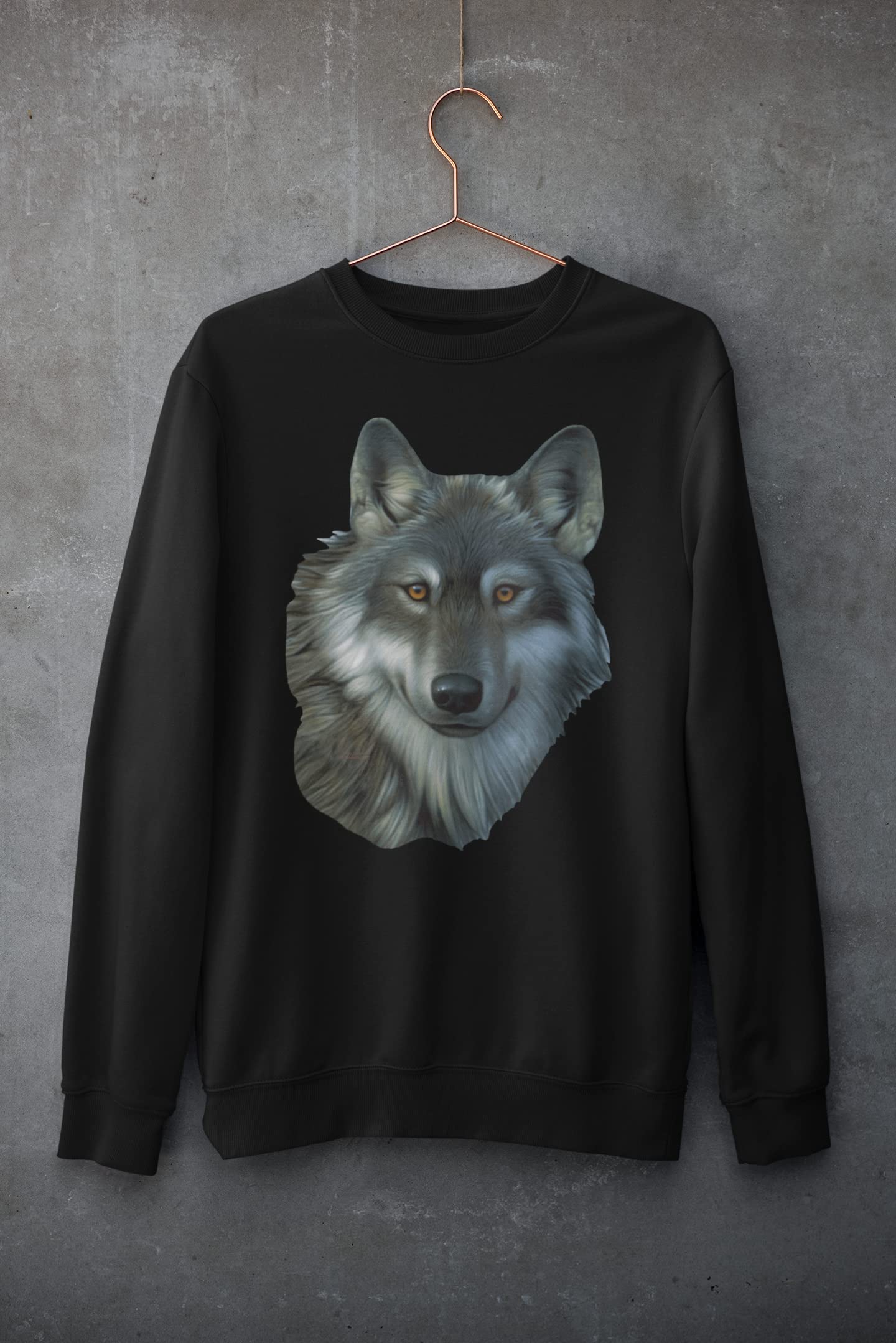 Timber Wolf Face Men's Sweatshirt - Cozy Pullover Hoodie for Outdoor Adventures & Casual Wear