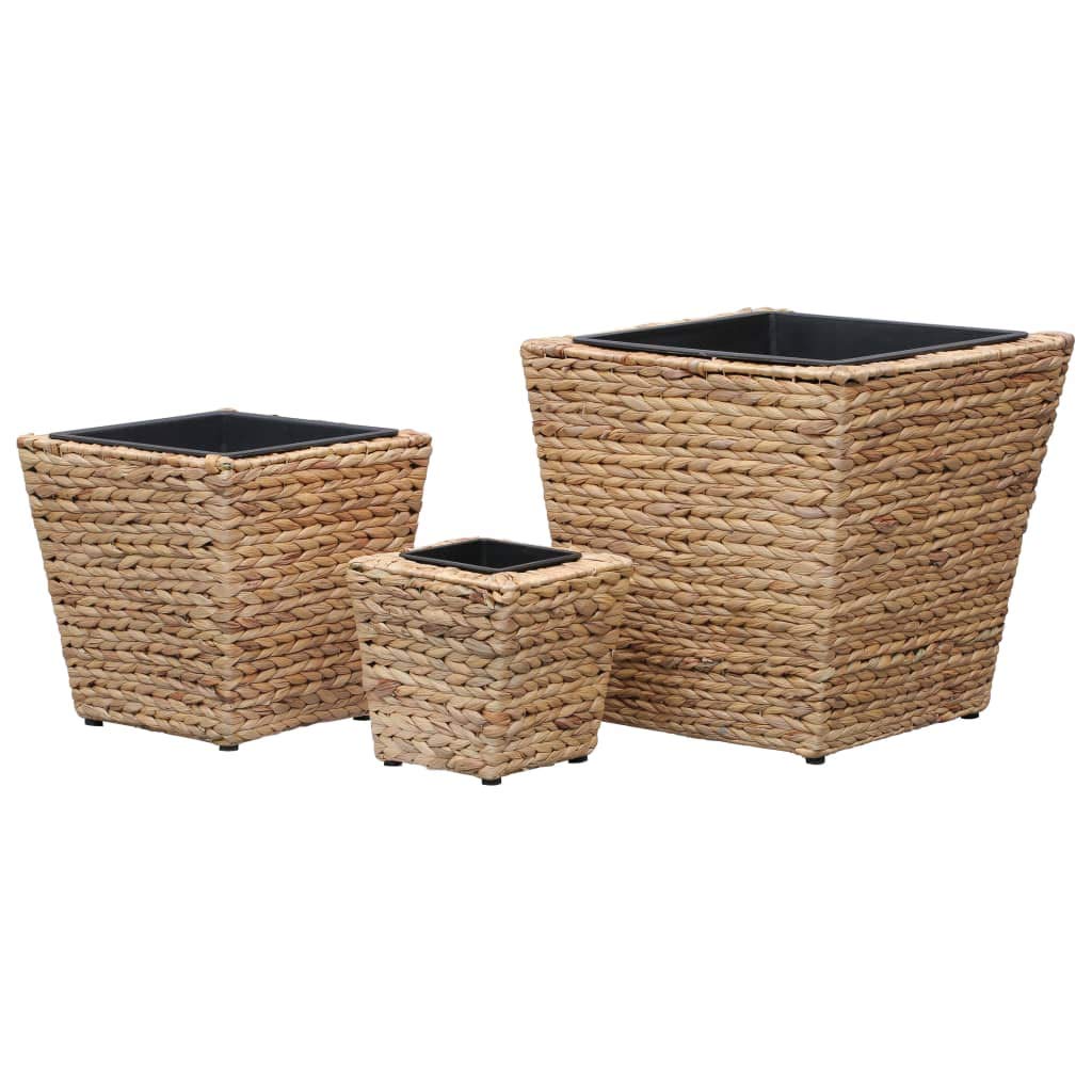 3-Piece Water Hyacinth Garden Raised Beds & Flower Pots - Durable Outdoor Garden Supplies for Planting Vegetables, Herbs & Flowers (Perfect for Patio, Balcony & Backyard Gardening) - Fast Shipping