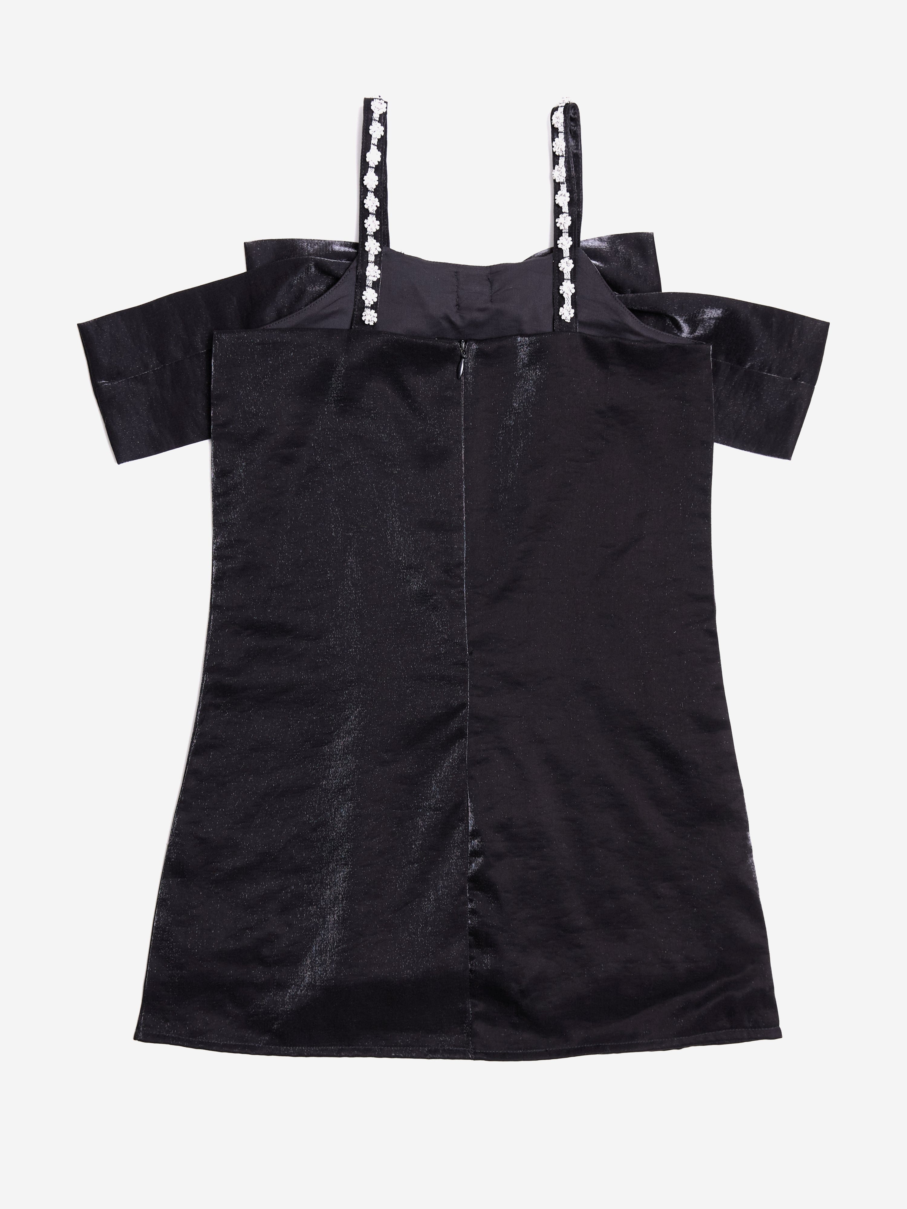 BCBG Girls Black Jewel Strap Taffeta Party Dress for Special Occasions, Holidays & Formal Events