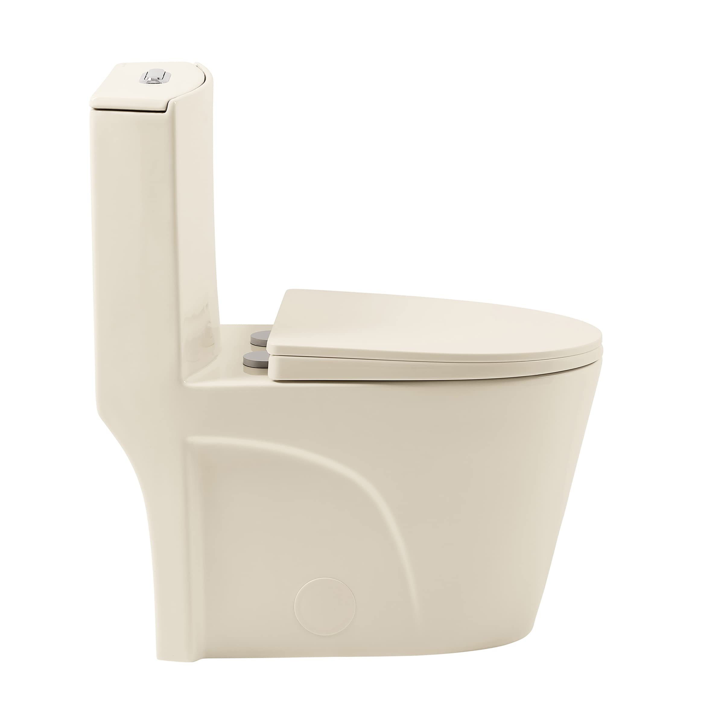 Swiss Madison St. Tropez One Piece Elongated Toilet - Dual Vortex Flush 1.1/1.6 GPF in Bisque | Modern Water Efficient Bathroom Toilet for Home & Commercial Use