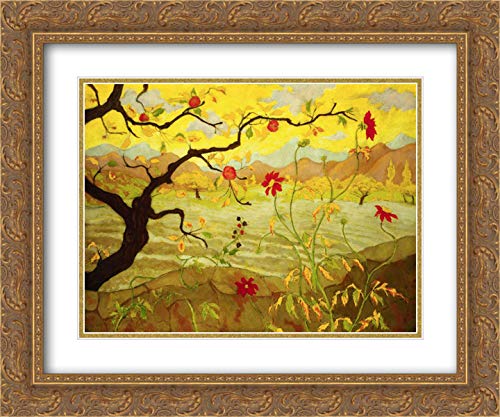 Gold Ornate Wood Frame with Double Matting