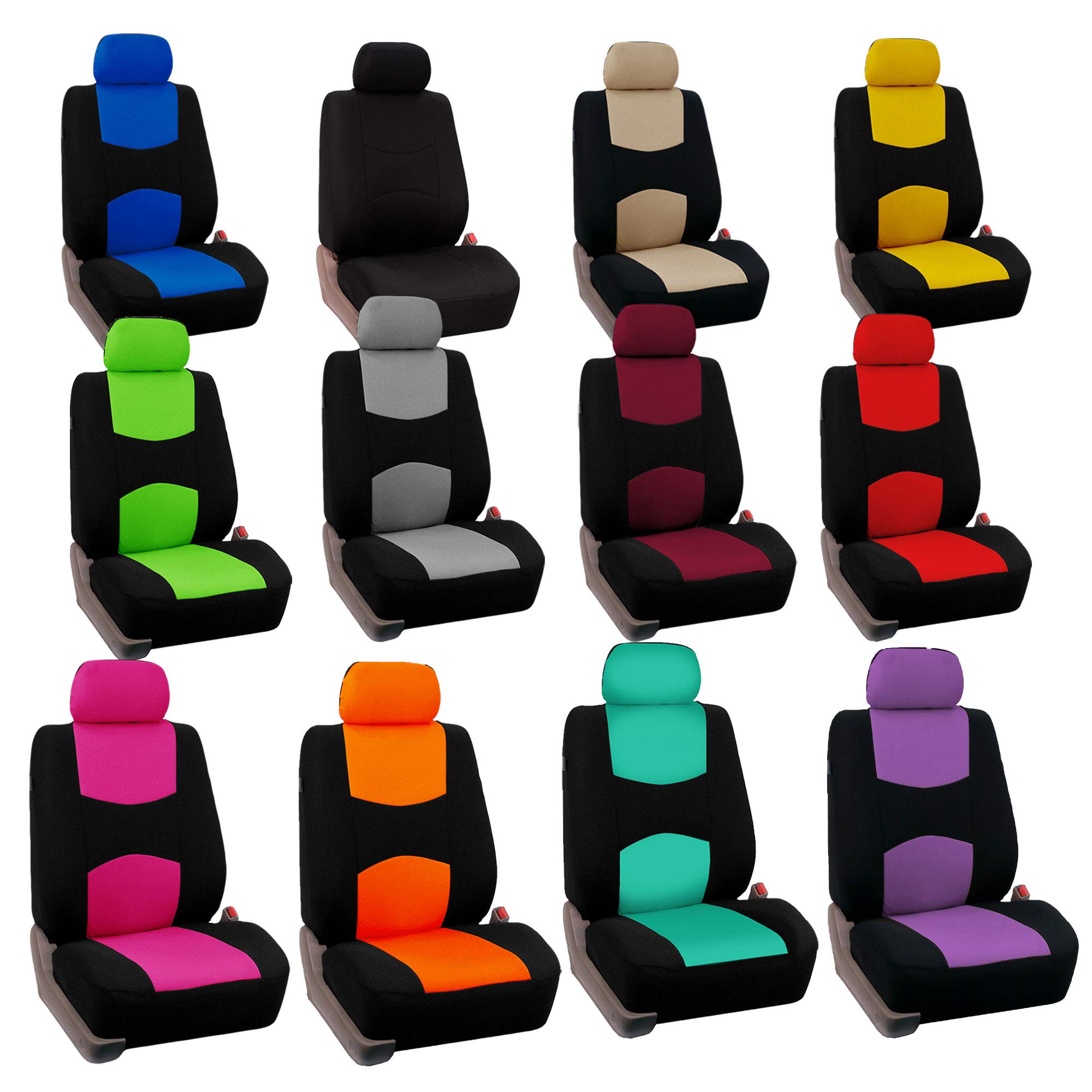 Premium Universal Fit FH Group Car Seat Cover for Back Seat - Durable Cloth Bench Protector for Dogs, Kids, and Pets | SUV, Sedan, Van Interior Accessories (Black) | Perfect for Family Road Trips, Pet Travel & Daily Commute