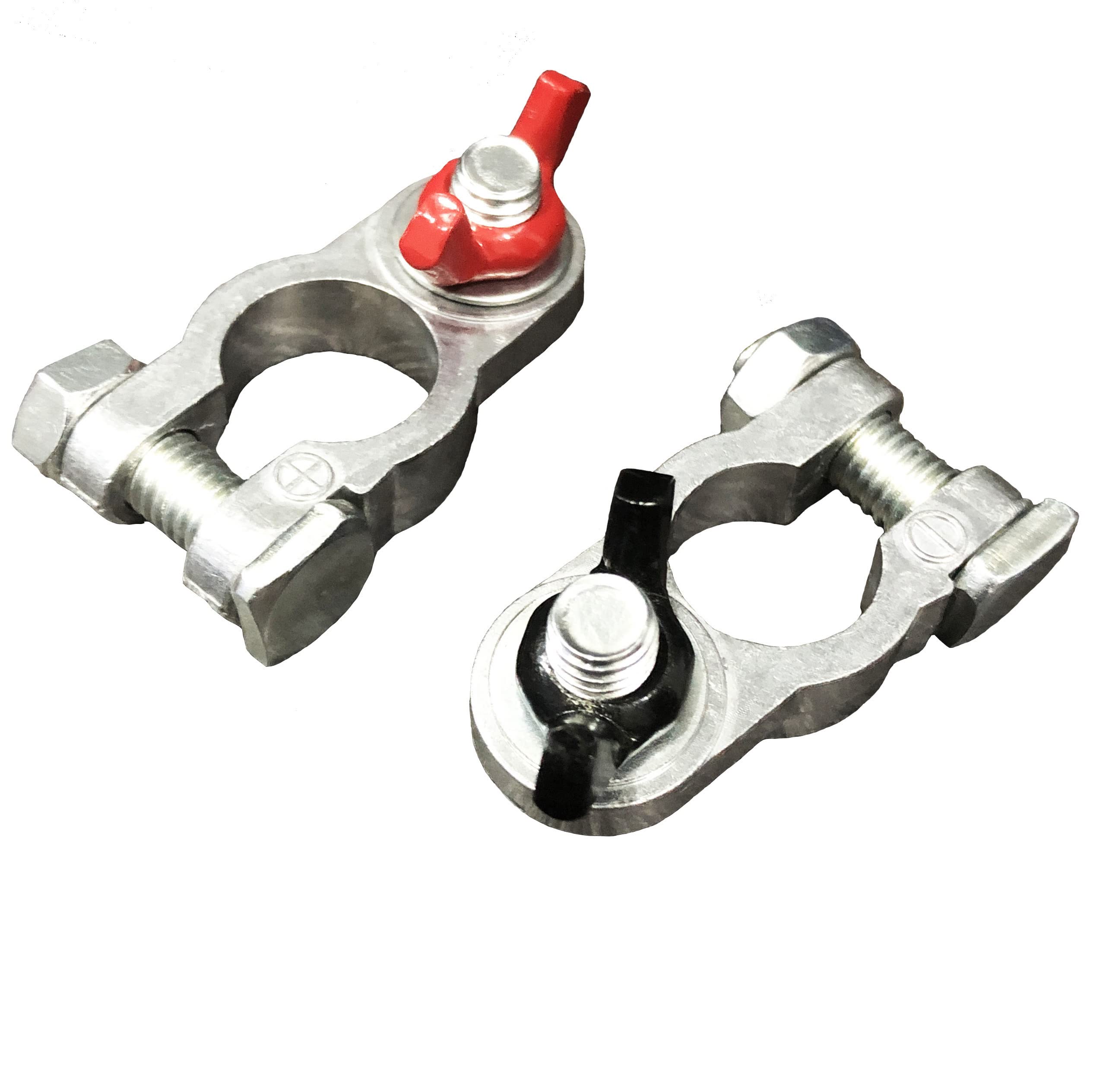 Zinc-Plated Battery Terminal Connectors - Universal Top Post Terminal Set for Car, Marine, RV, Truck & Van (Positive & Negative) - Perfect for Automotive Electrical Repairs and Battery Replacement
