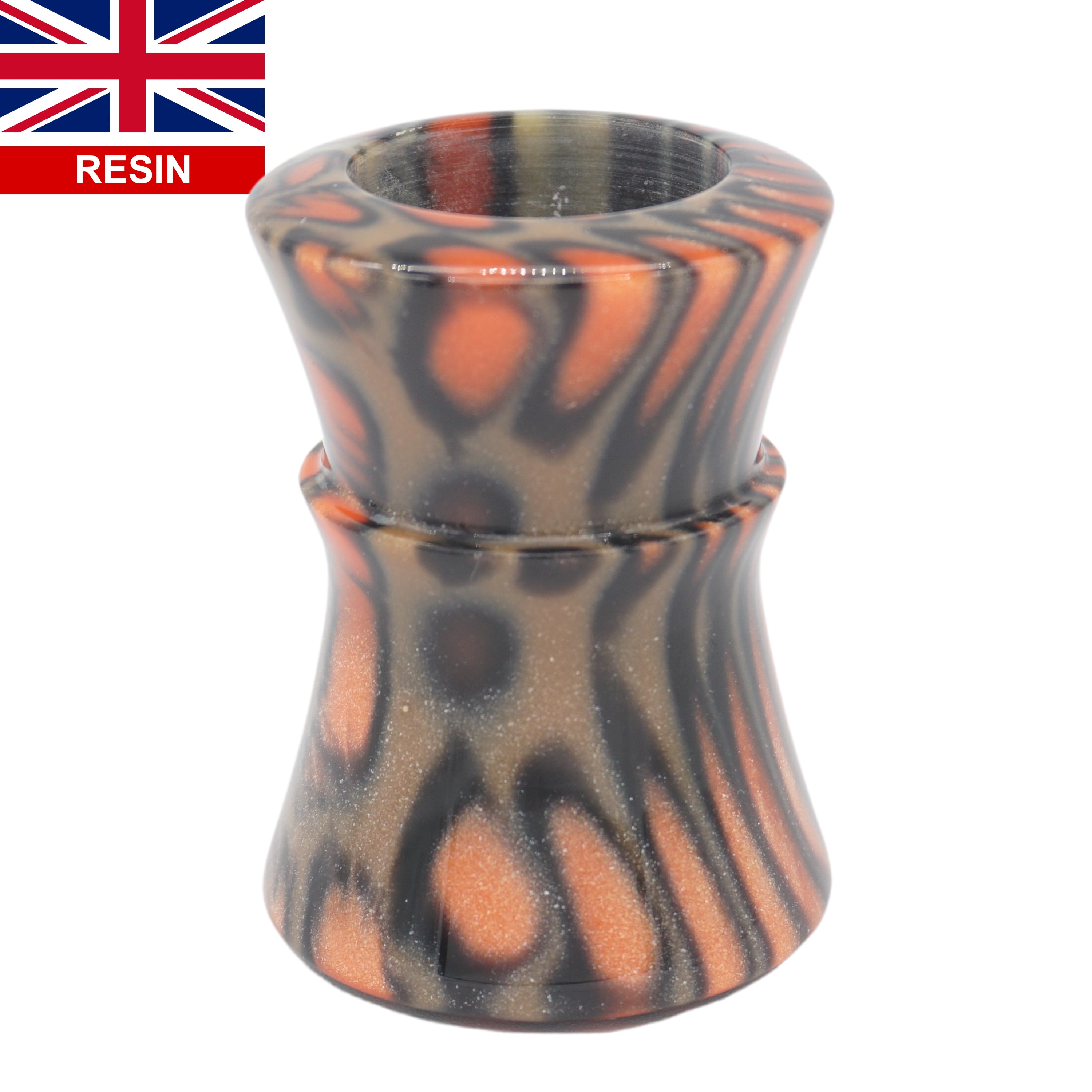 Premium Orange Tigris Perla Handmade Shaving Brush Handle - Fits 24mm & 26mm Knots - Perfect for Wet Shaving & Grooming Gifts