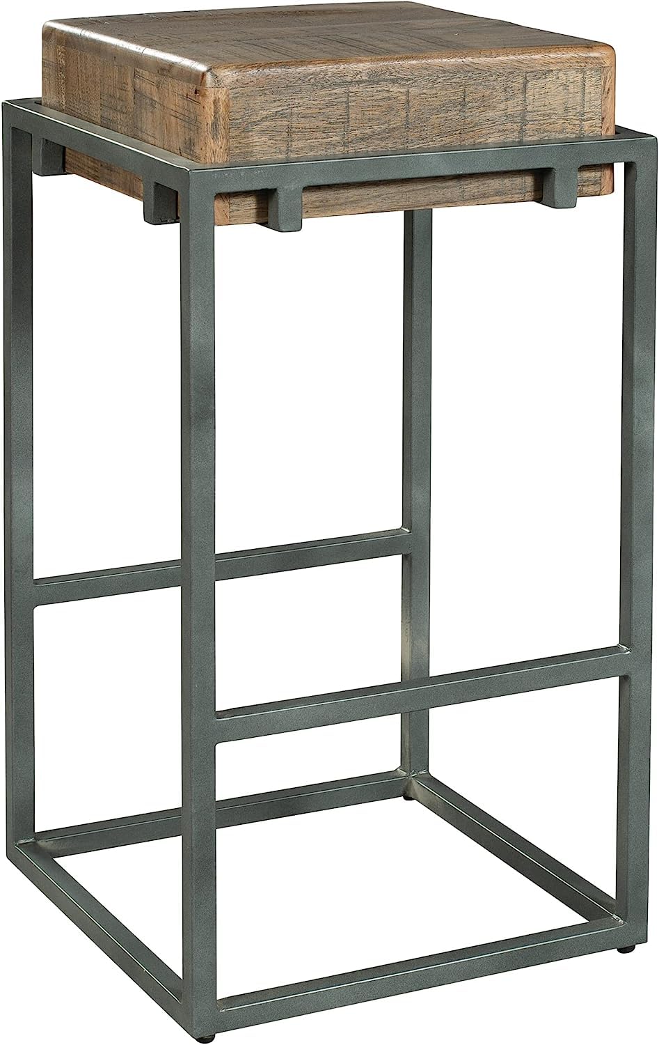 Hekman Pub Stool with Durable Acacia Wood Top & Iron Leg Frame – Special Reserve Brown Oil Finish, Modern Bar Stool for Kitchen Island, Home Bar, or Restaurant Seating