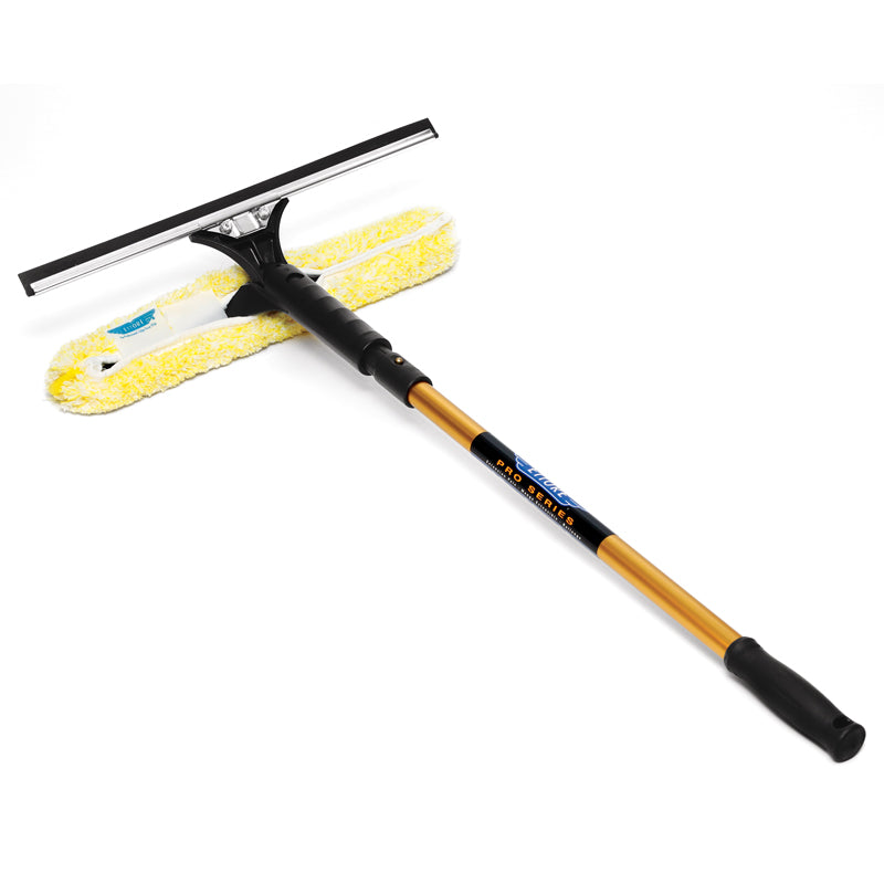 Ettore Backflip and Pole - Professional Window Cleaning Tool for High-Rise Buildings, Glass Surfaces, and Hard-to-Reach Areas