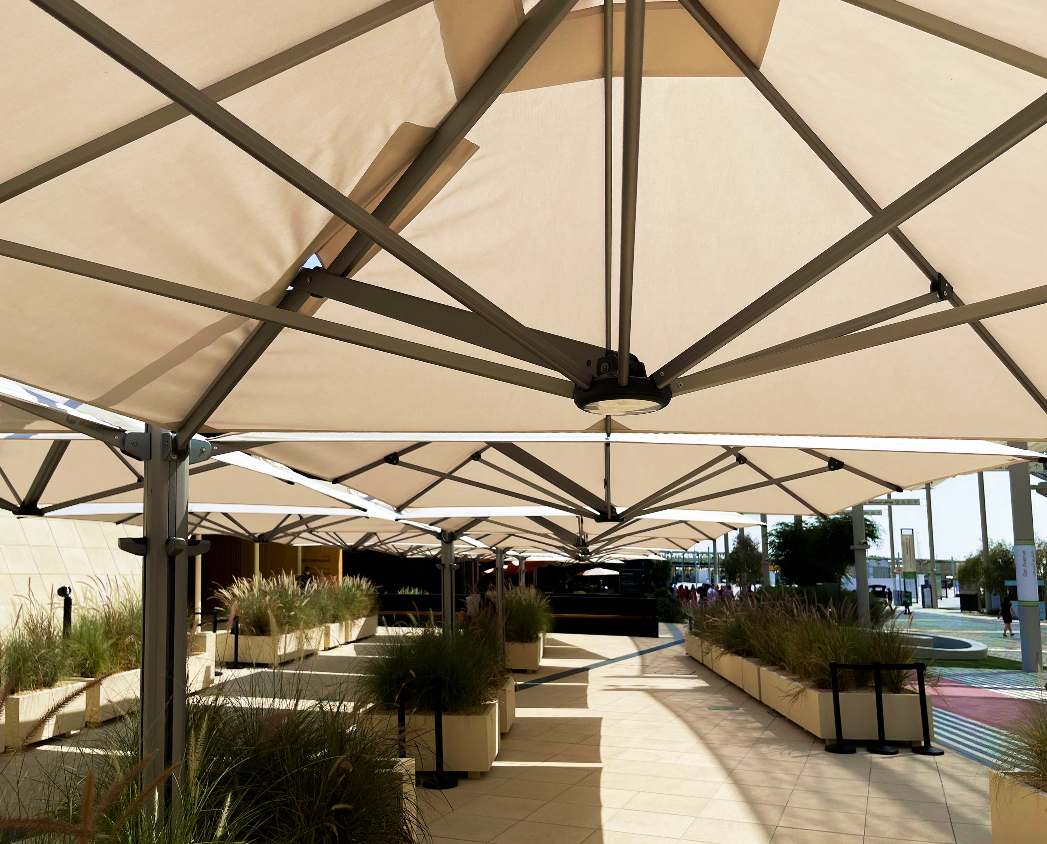 Shadowspec Unity™ Quattro 4 Large Square Umbrellas for Outdoor Patio, Garden, Poolside, and Beach - Durable Sun Shade Canopy for Commercial & Residential Use