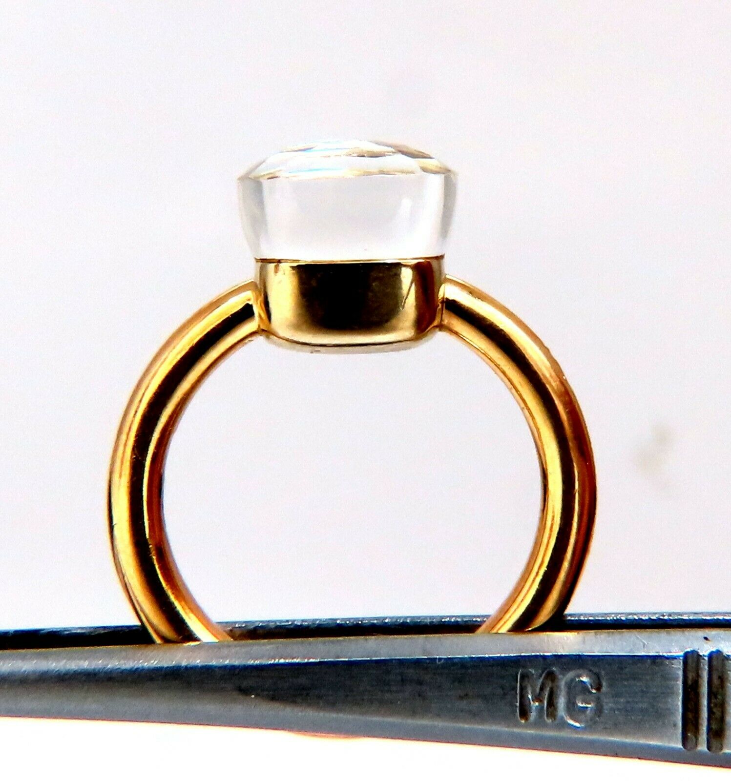 10x10mm Natural Quartz Ring in 18K Gold - Elegant Designer Jewelry for Women, Perfect for Weddings, Anniversaries & Special Occasions