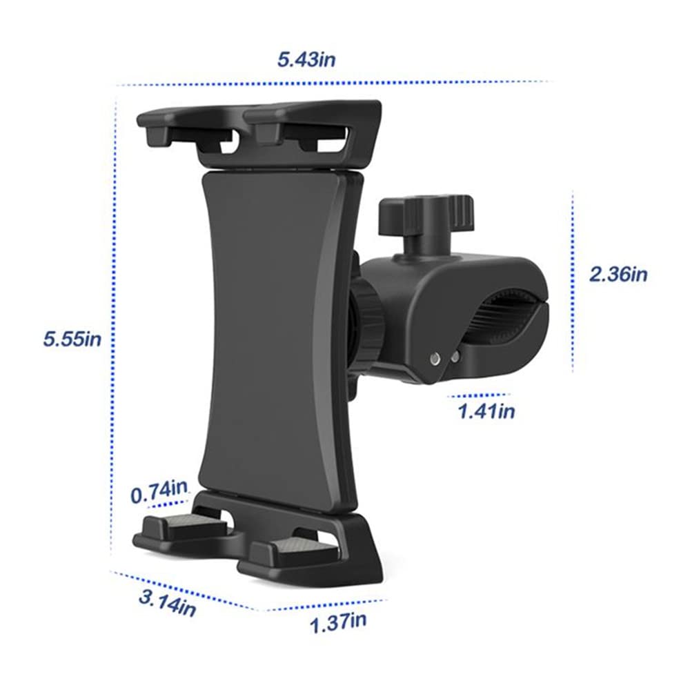 Universal Tablet Holder & Bike Phone Mount - Adjustable Stand for iPad Pro, iPad Mini/Air, Smartphones (4.7-12.9