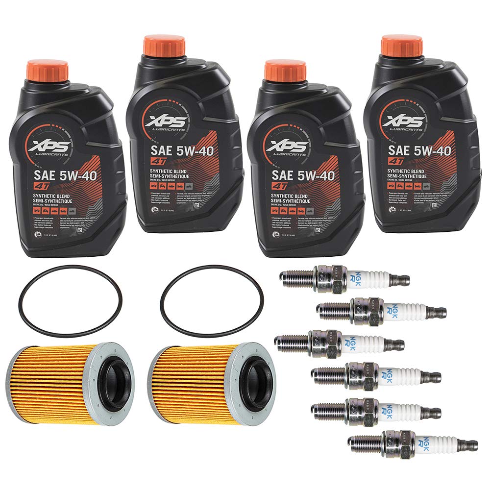 Sea Doo Spark 900 Oil Change Kit with Filter, O-Ring & NGK Spark Plugs (2 Pack) - Complete Maintenance Kit for Jet Ski & Watercraft Engine Care