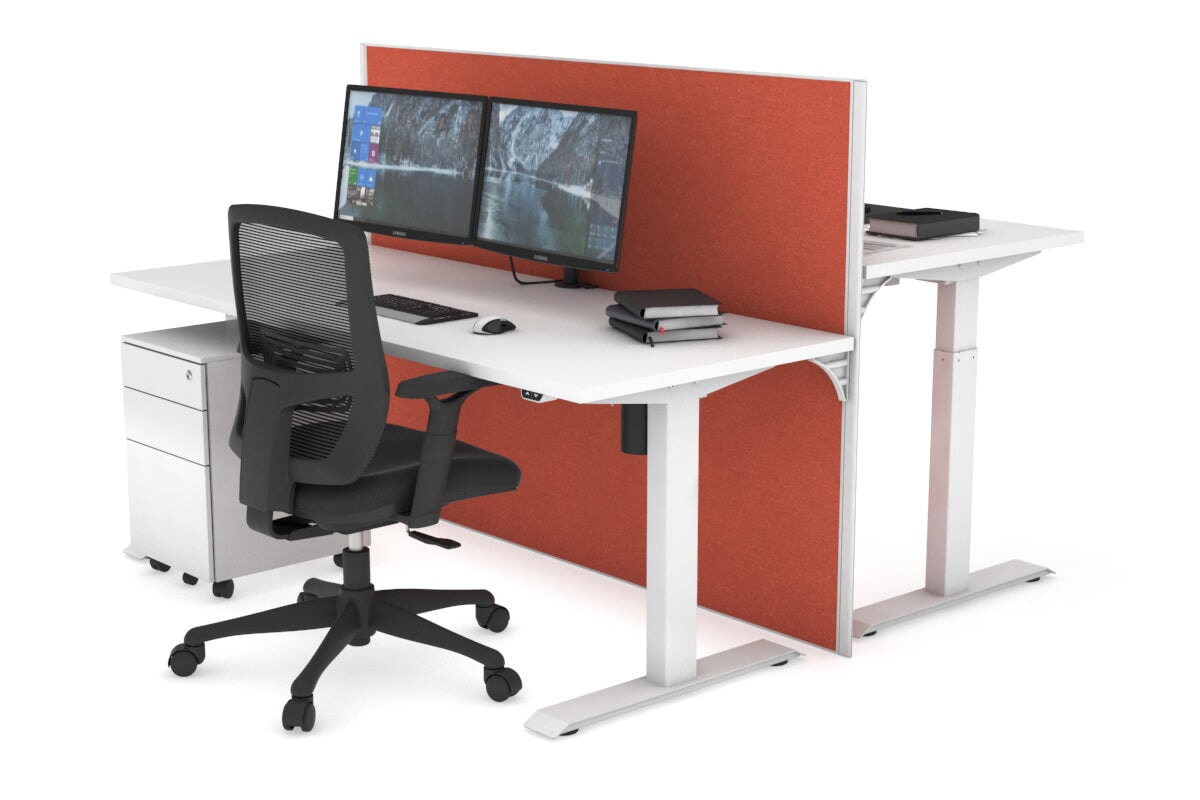 Just Right Height Adjustable 2 Person Workbench [1600L x 700W] - Perfect for Garage, Workshop & Office Workspaces