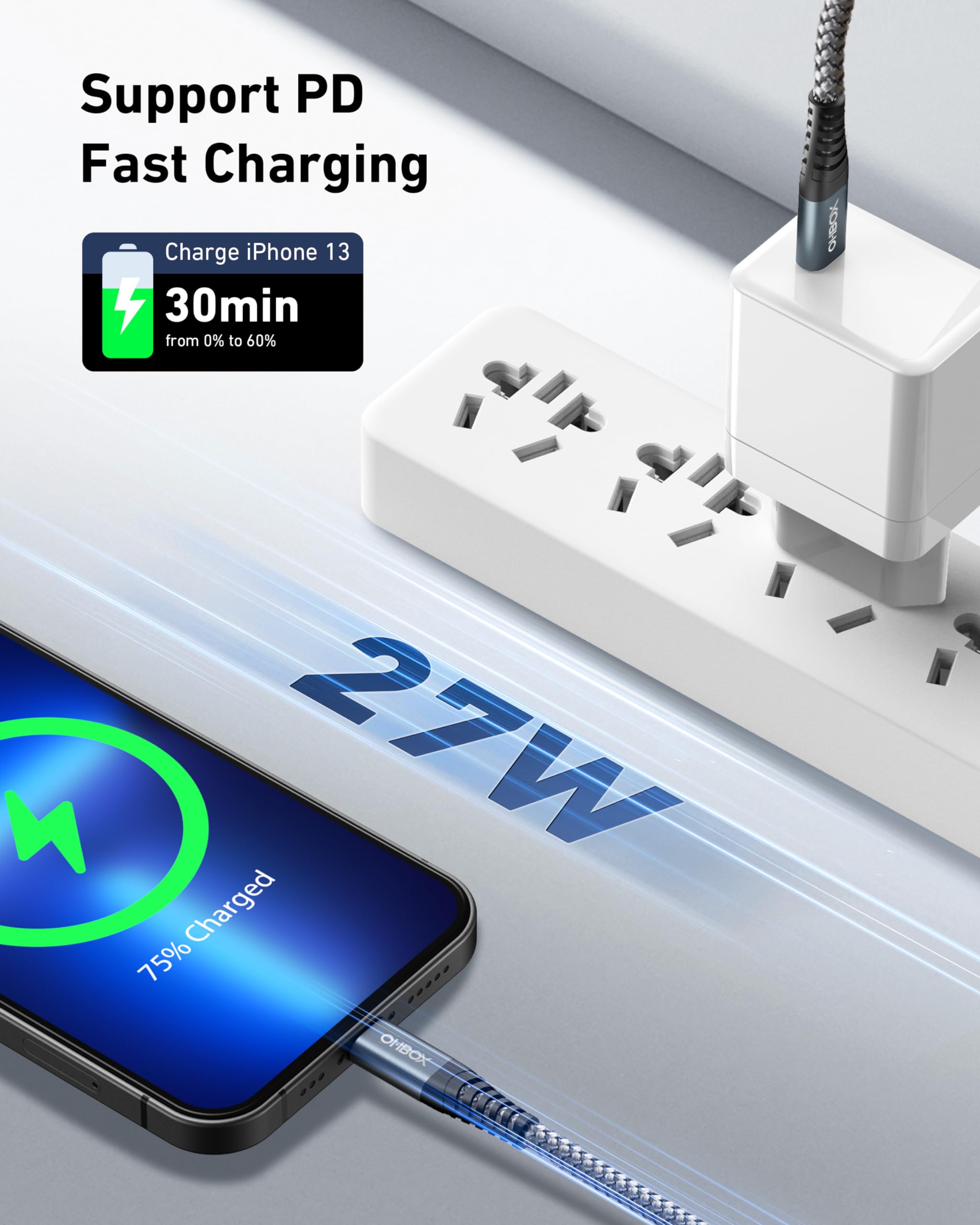 2-Pack 6FT USB C to Lightning Cable MFi Certified Fast Charging Cord for iPhone 14/13/12/11 Pro Max/Mini/X/XR/8 Plus & iPad - Perfect for Home, Office, Car & Travel Charging