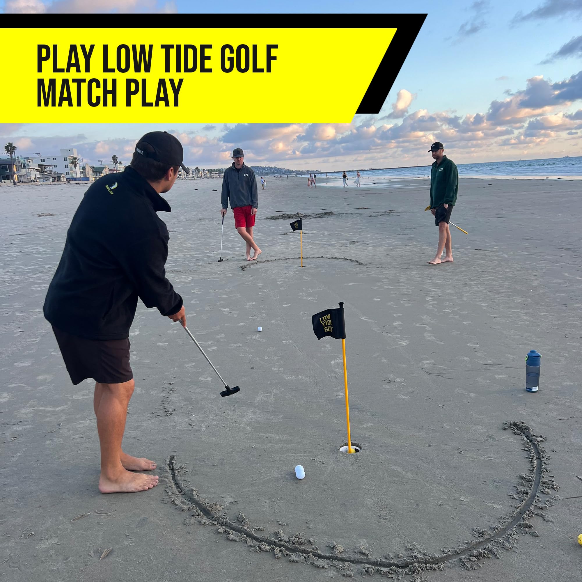 America's Best Outdoor Beach Putting Game Set - Portable Mini Golf for Beach, Backyard & Travel - Includes 2 Putters, 2 LTG Regulation Cups, Flags, Travel Bag & 6 Golf Balls - Durable & Weatherproof for Outdoor Fun