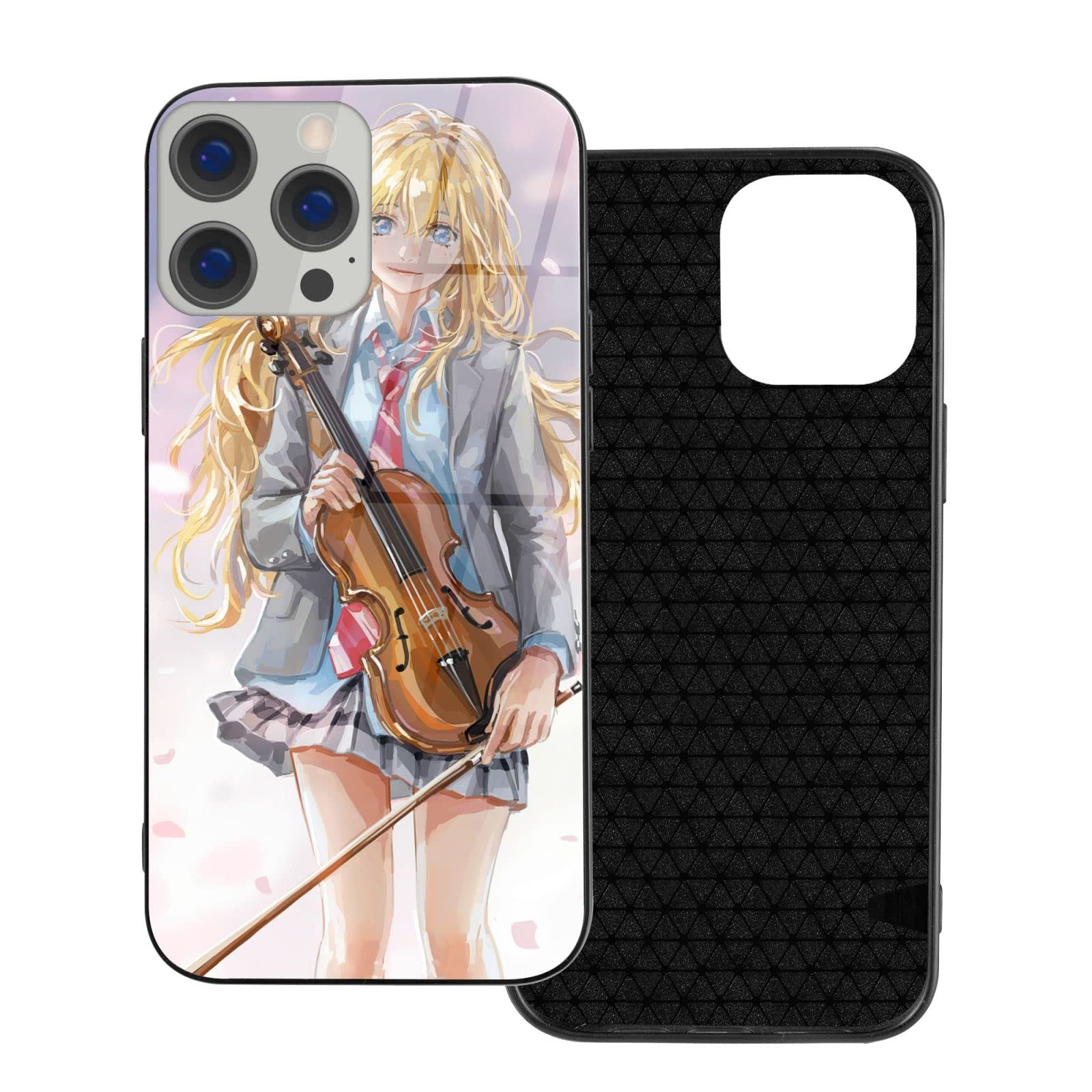 Your Lie in April iPhone 12 Pro Max Case - 6.7 Inch Tempered Glass Back Cover with Shockproof TPU Bumper & Anti-Scratch Protection | Perfect for Anime Fans, Daily Use & Gift Giving