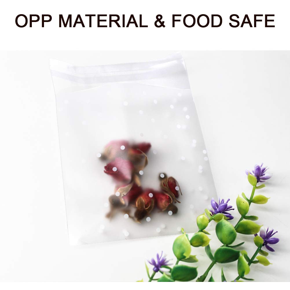 200pcs Resealable Cellophane Bags 4x4 inch - Self Sealing Plastic Bags for Bakery, Candles, Soap & Cookies - Perfect for Food Storage, Party Favors, Wedding Treats & Small Crafts Packaging