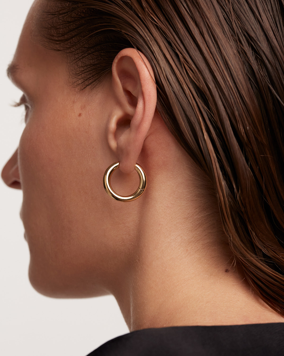 GRID Pirouette Gold Earrings for Women - 14K Gold Plated Hoop Earrings, Elegant Dangle Earrings for Daily Wear, Party, Wedding & Special Occasions