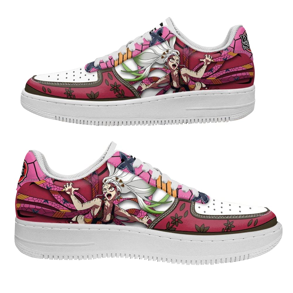 Custom Anime Demon Slayer Tanjiro & Nezuko Printed Low-Top Basketball Shoes - Unisex Lace-Up Sneakers for Cosplay, Running & Outdoor Activities | Breathable, Non-Slip & Stylish Anime Fashion Footwear for Men & Women