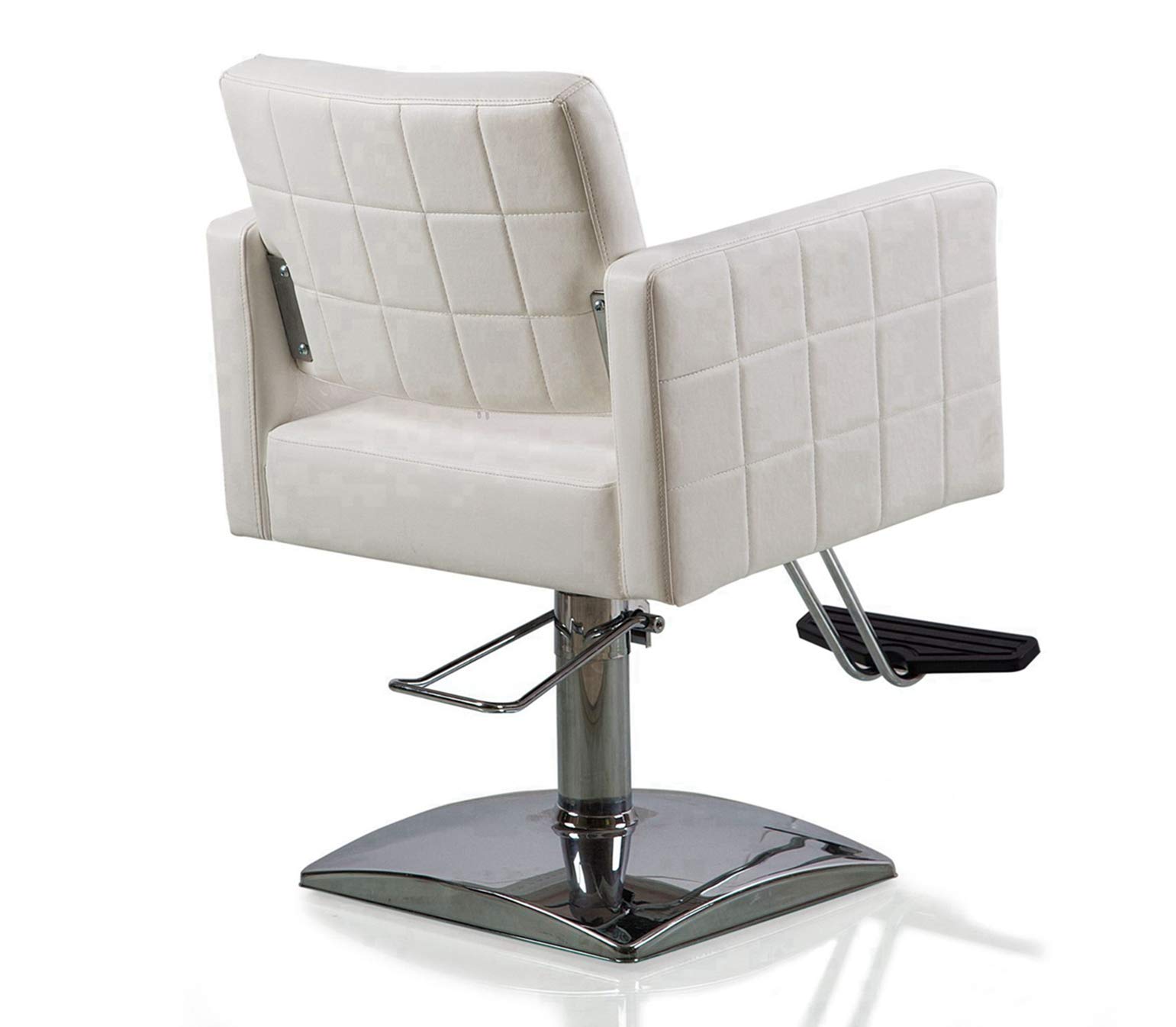 Professional Hydraulic Styling Chair for Salon, Spa & Barber Shop - Adjustable Height White Beauty Chair for Hair Cutting, Styling & Makeup Services