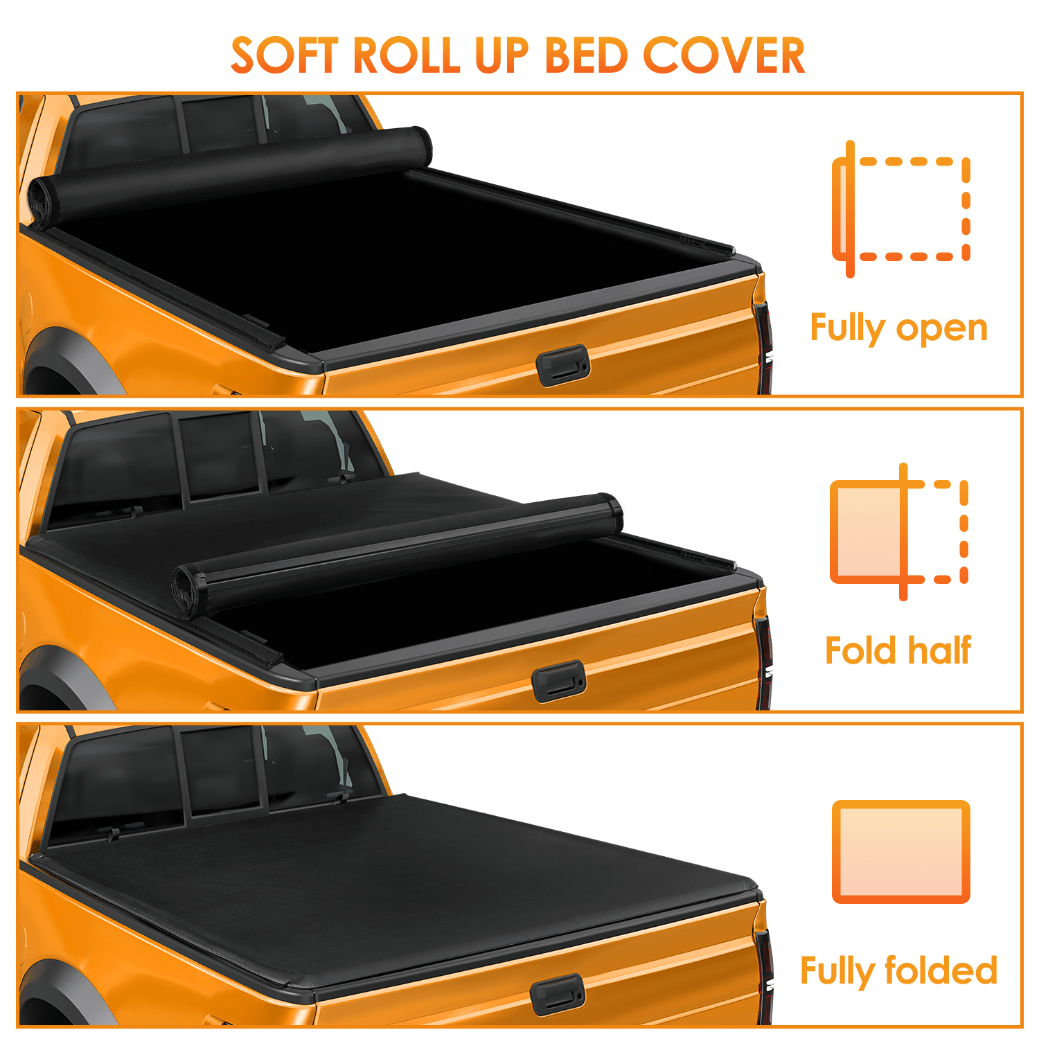Premium Soft Roll Up Tonneau Cover for 2005-2024 Nissan Frontier 5ft Bed - Waterproof Truck Bed Cover for Hauling & Outdoor Adventures