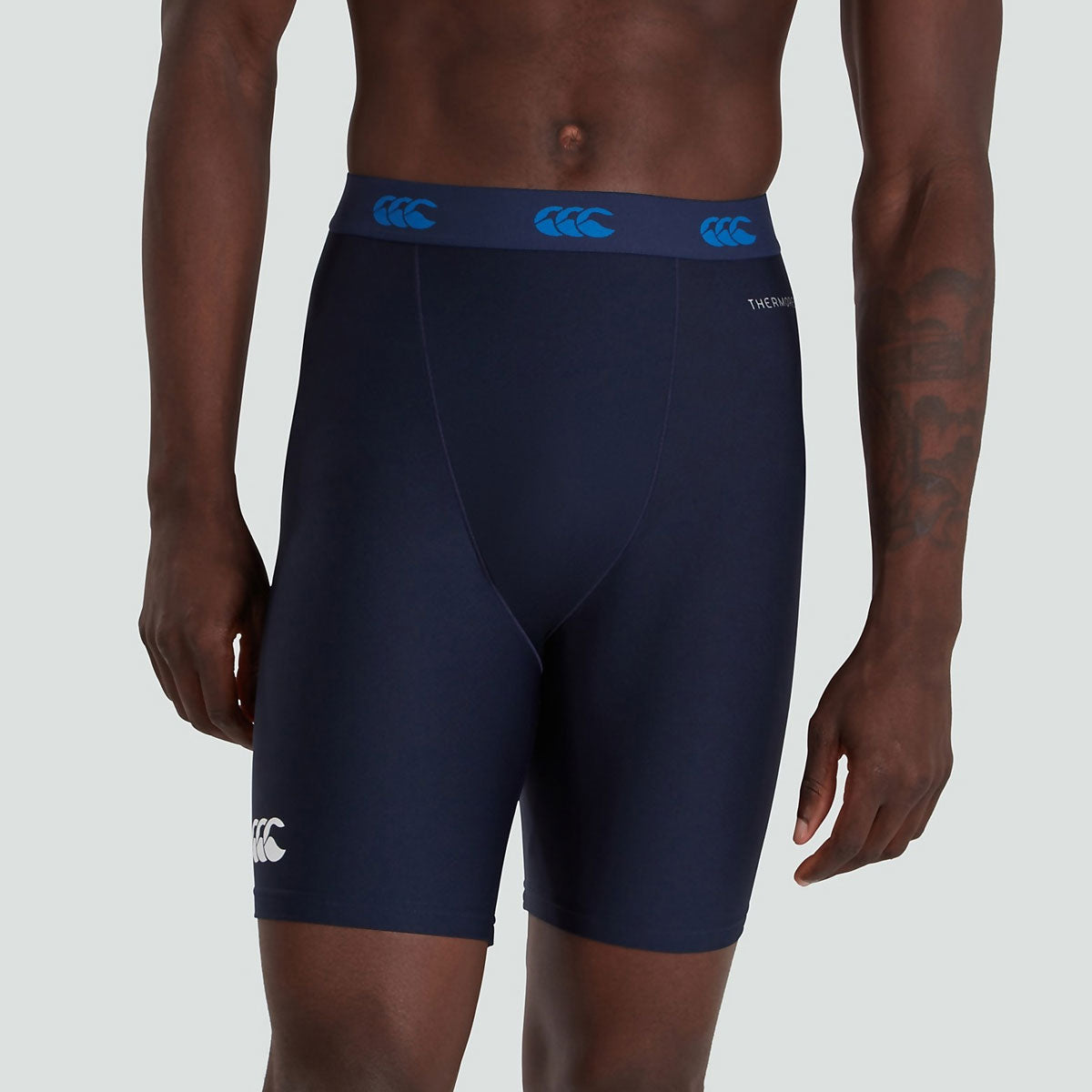 Canterbury Thermoreg Baselayer Shorts for Men & Women - Navy Blue Thermal Underwear for Running, Hiking & Cold Weather - Moisture Wicking & Breathable Performance Shorts