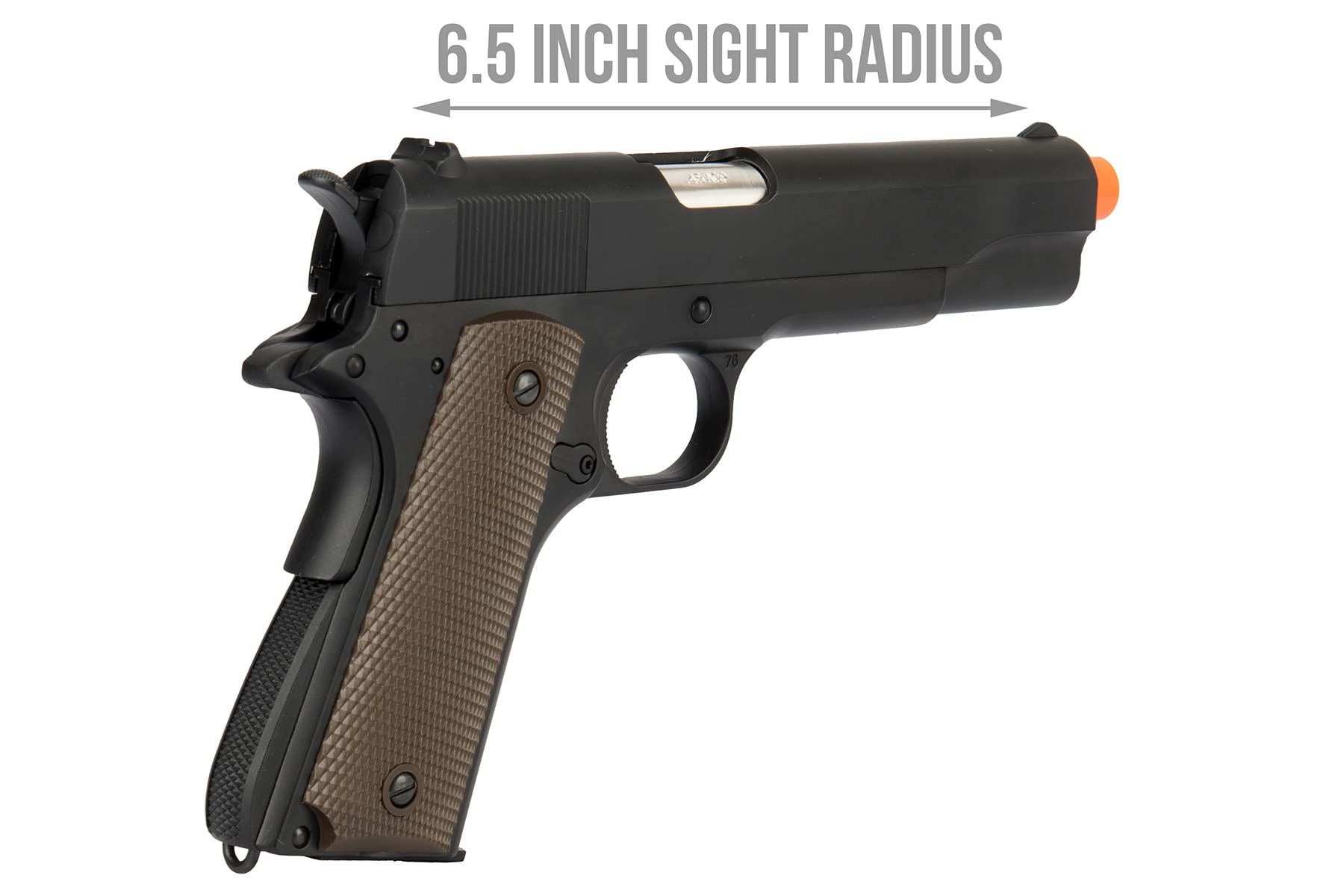 Army Armament Full Metal 1911 Gas Blowback Airsoft Pistol with Silver Barrel - R31 | Realistic Training & Competitive Airsoft Games