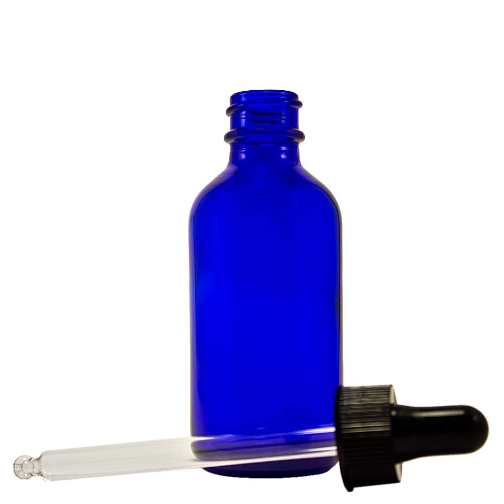 Premium Cobalt Blue Glass Bottles with Droppers - 2 Oz (60ml) Essential Oil Containers - Pack of 12 - Perfect for DIY Aromatherapy, Essential Oils & Skincare Storage