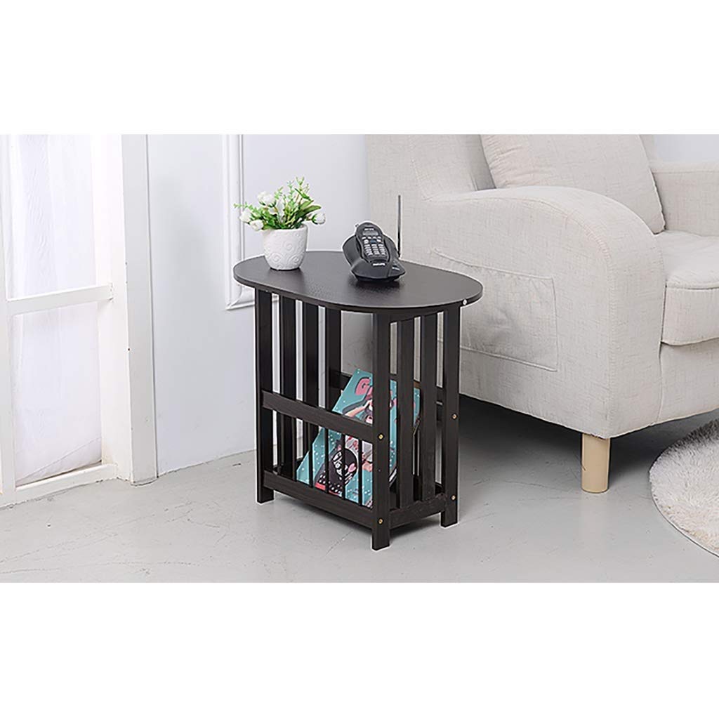 Black Foldable Multi-Purpose Wooden Table - 360° Rotating Desktop, Space-Saving Side Table for Living Room, Sofa, Balcony & Small Spaces | Perfect as Coffee Table, Laptop Stand or Bedside Table