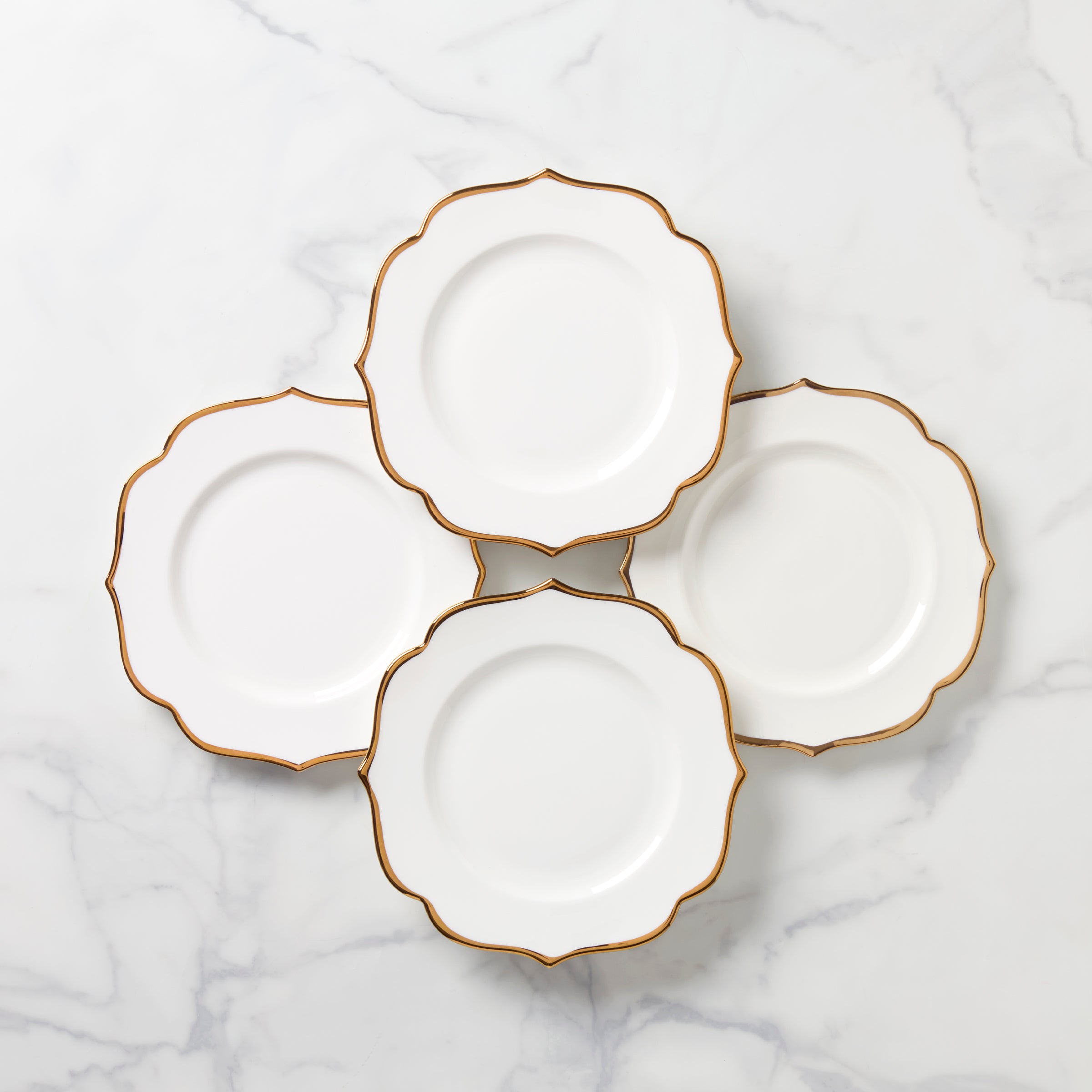 Contempo Luxe Accent Plates Set of 4 - Modern Decorative Dinner Plates for Fine Dining & Entertaining - Perfect for Wedding, Party & Home Decor