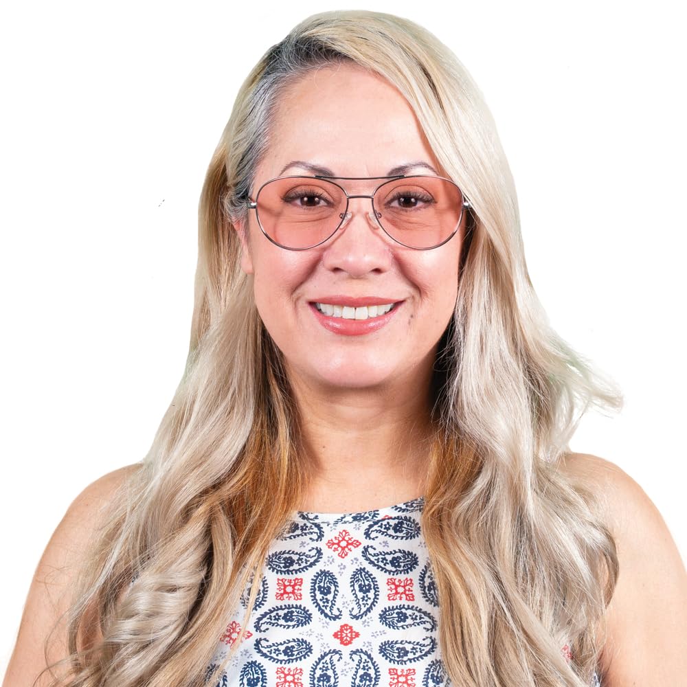 TheraSpecs Pilot Glasses for Light Sensitivity Relief - FL-41 Tinted Lenses for Migraine & Photophobia - Perfect for Flying, Driving & Computer Use