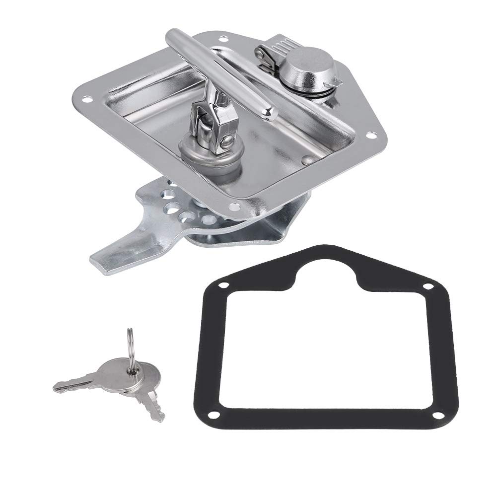 T Shape Handle Lock Kit - Stainless Steel Folding Truck Tool Box Locks with Keys - Secure Your Truck, Trailer & Storage Boxes (Ideal for Road Trips, Construction Sites & Outdoor Adventures)
