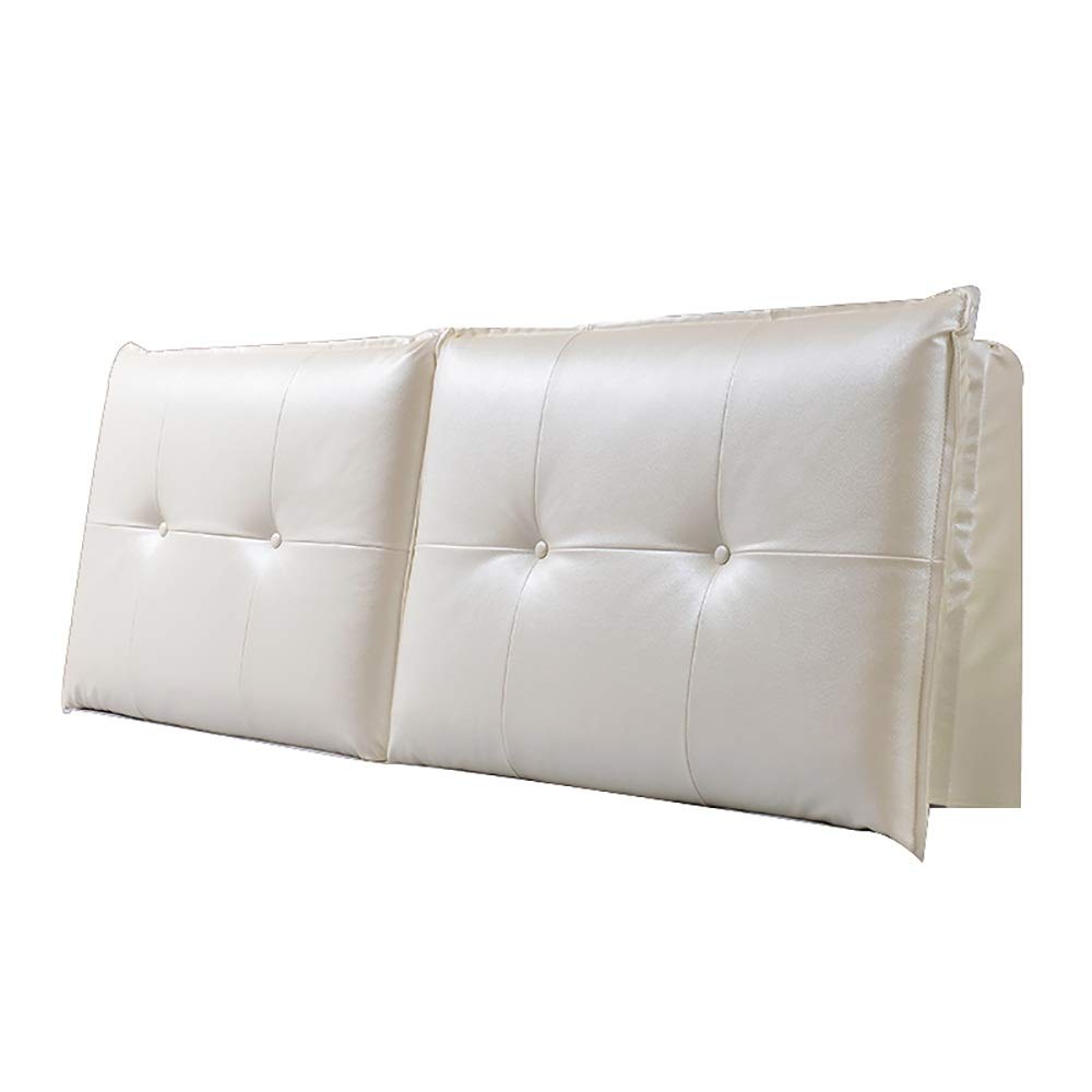 LXLIGHTS Adjustable Bed Wedge Pillow with Headboard - Double Backrest for Reading & Sleeping - Easy to Clean Bedside Cushion - 4 Color Options & Custom Sizes (White, 180cm with Headboard) - Perfect for Back Pain Relief, TV Watching & Comfortable Lounging in Bedroom