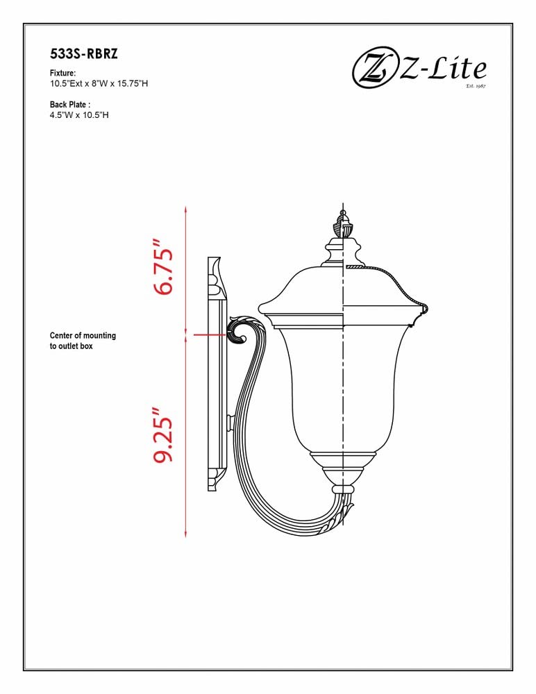 Z-Lite 534S-BK Armstrong Outdoor Wall Light - Black Aluminum Frame with Clear Water Glass Shade - Durable Weatherproof Exterior Lighting for Porch, Patio, Garden, and Entryway