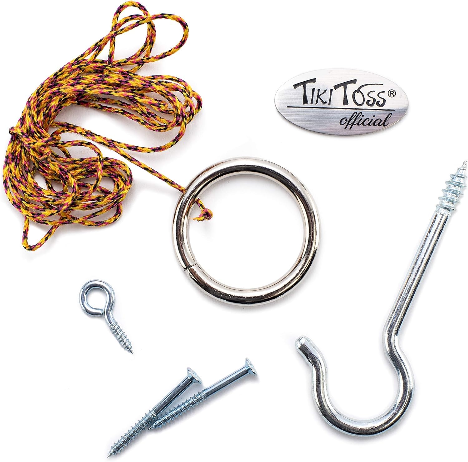 Tiki Toss Hook and Ring Game Set - Premium Brass Bones DIY Kit for Outdoor Parties, Backyard Games & Beach Activities