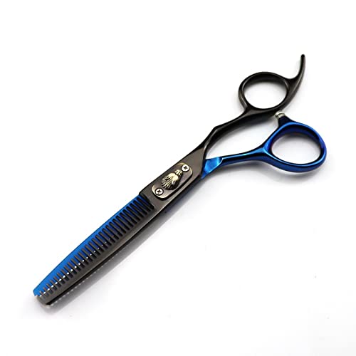 Professional Wolf Head Hair Cutting Scissors 6 Inch - Barber Shears & Thinning Scissors for Precision Hair Styling (Blue Thinning) | Salon & Home Hairdressing Tools for Stylists & DIY Haircuts